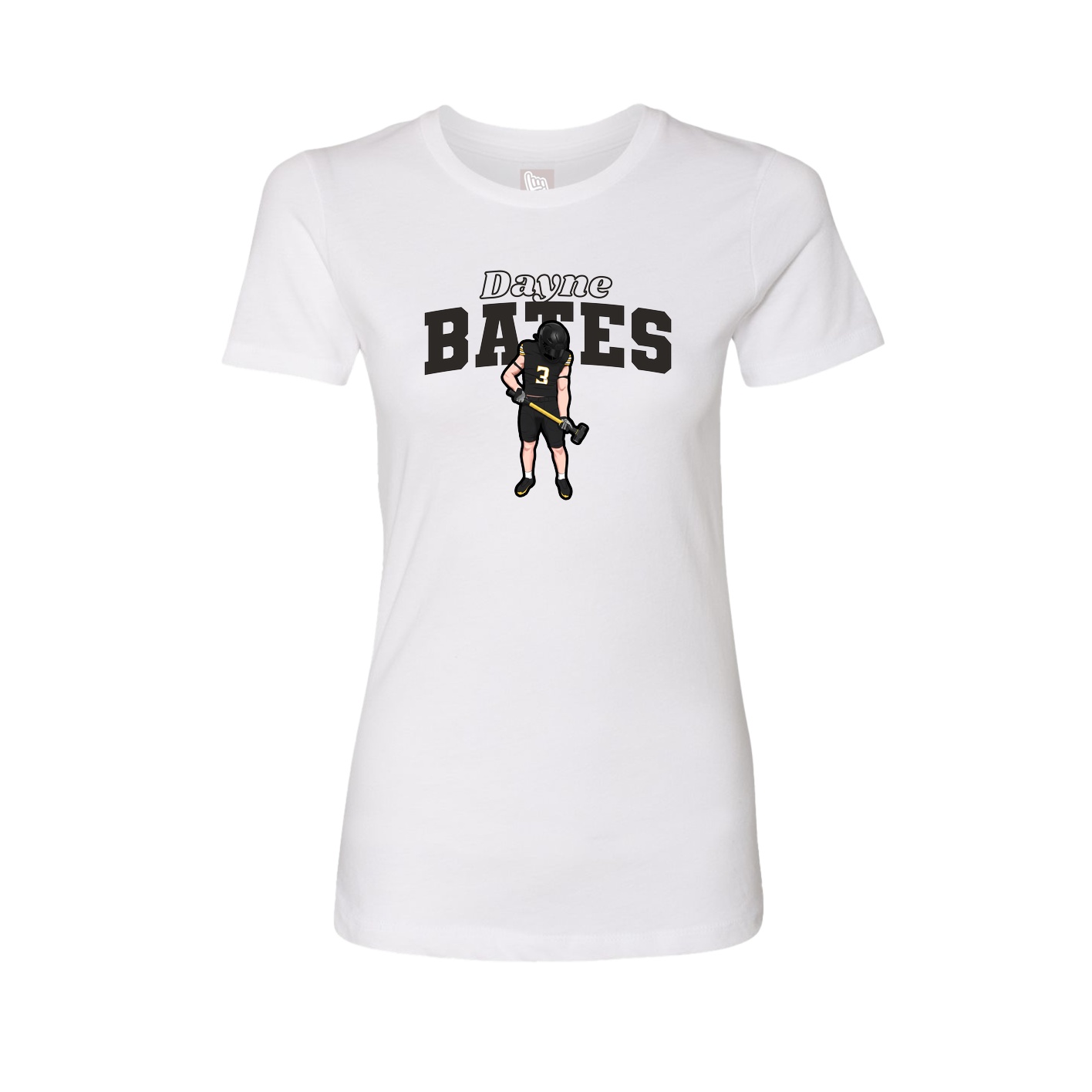 Fitted Women's Tee — Name Arch in White