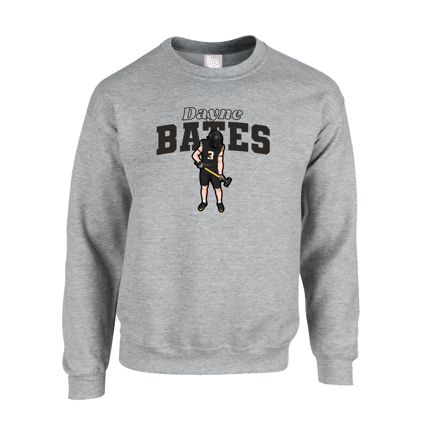 Fleece Crew — Name Arch in Grey
