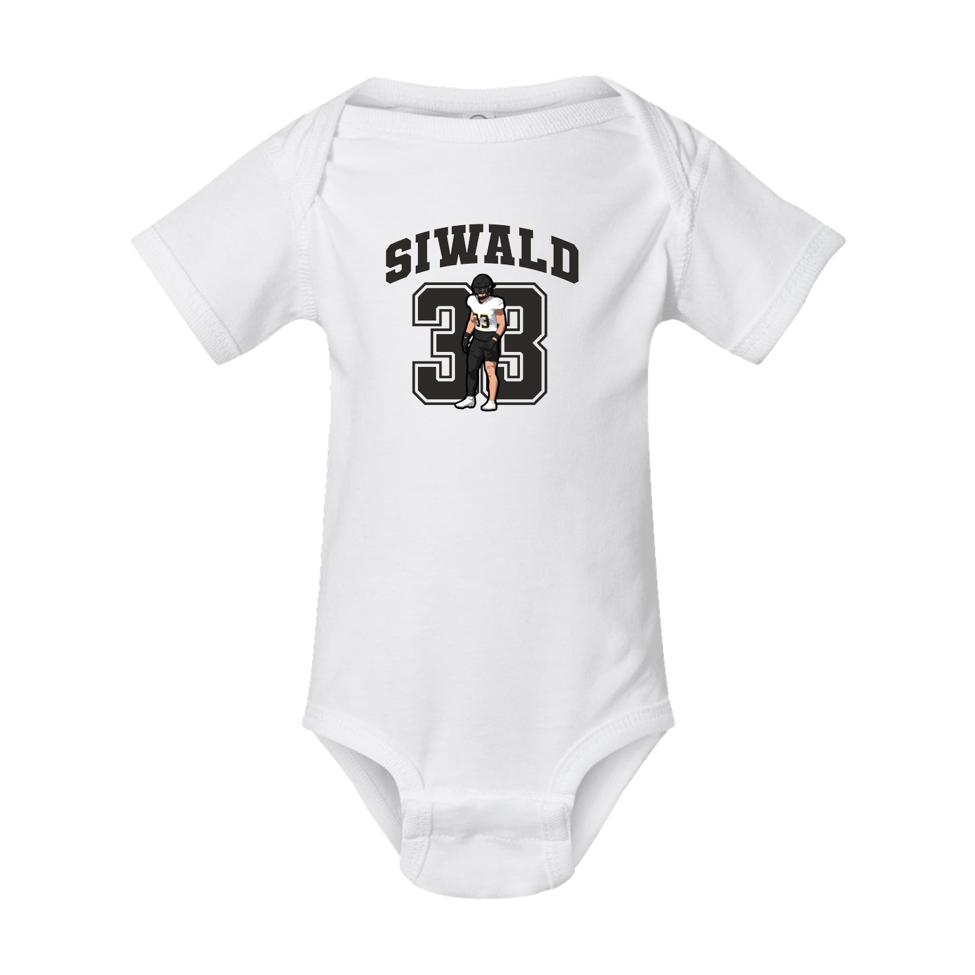 Baby Onesie — Number in White