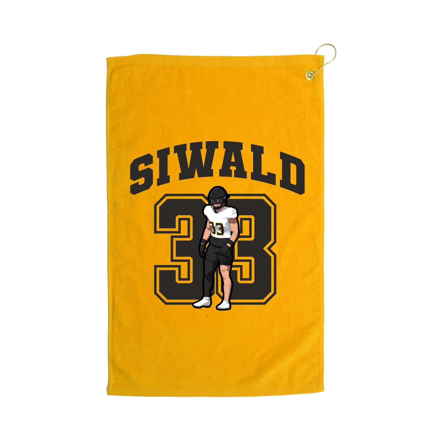 Golf Towel — Number in Gold