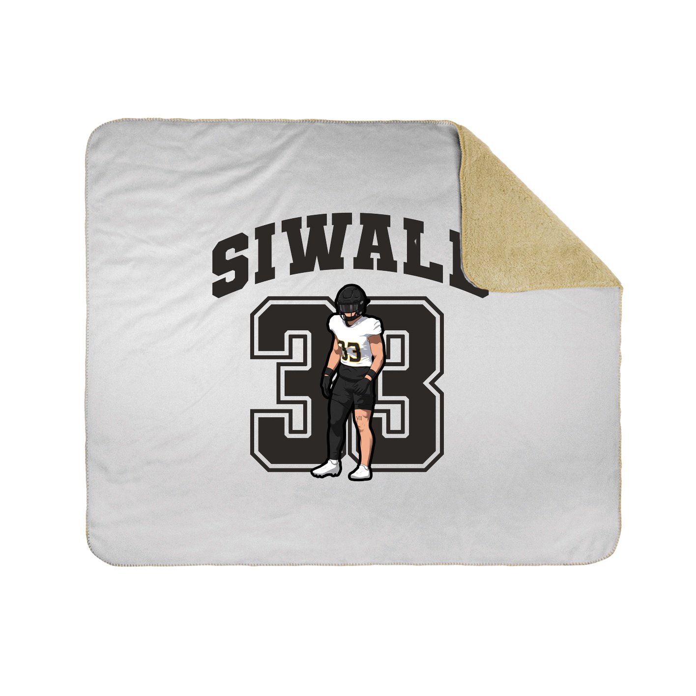 Throw Blanket — Number in White