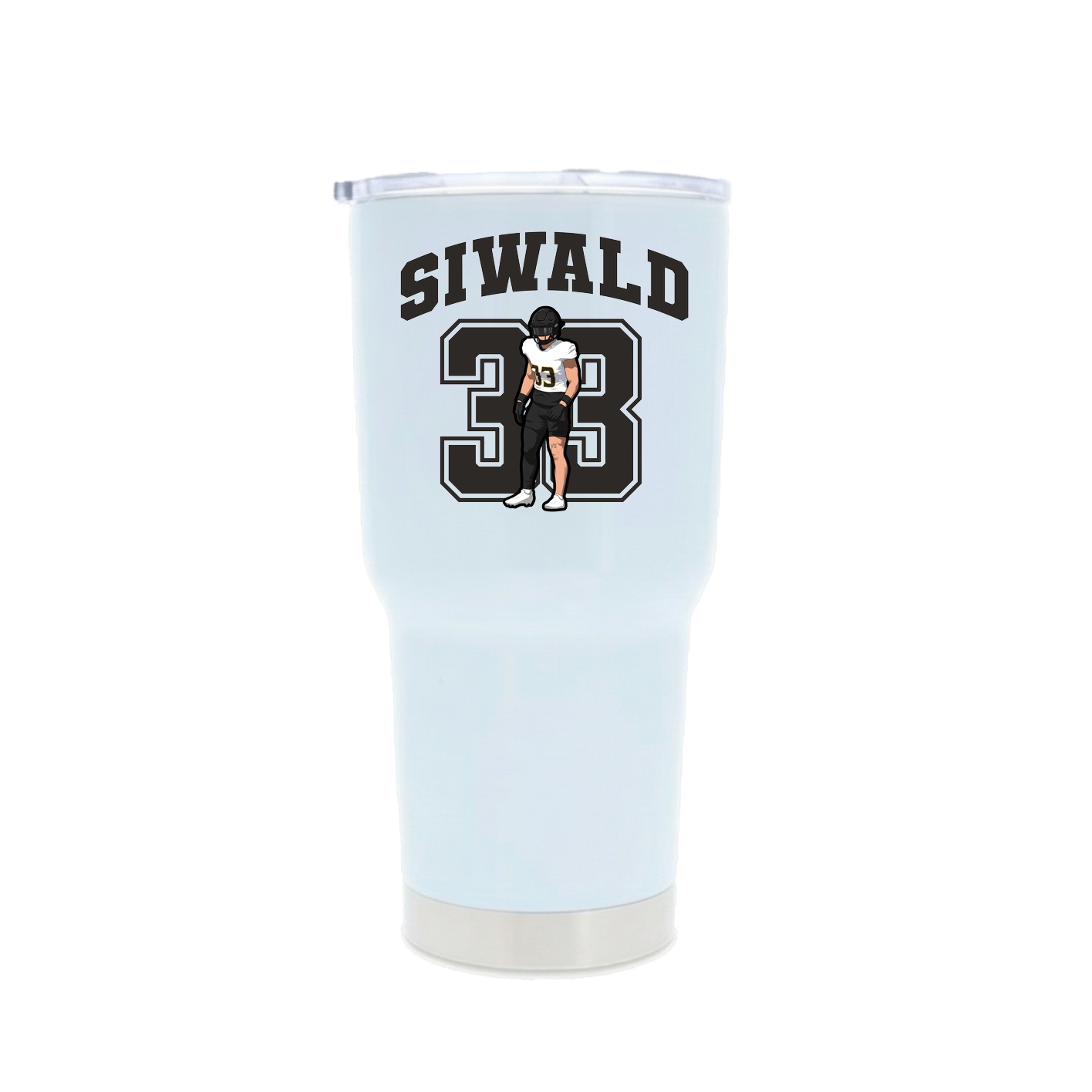30oz Stainless Steel Tumbler — Number in White