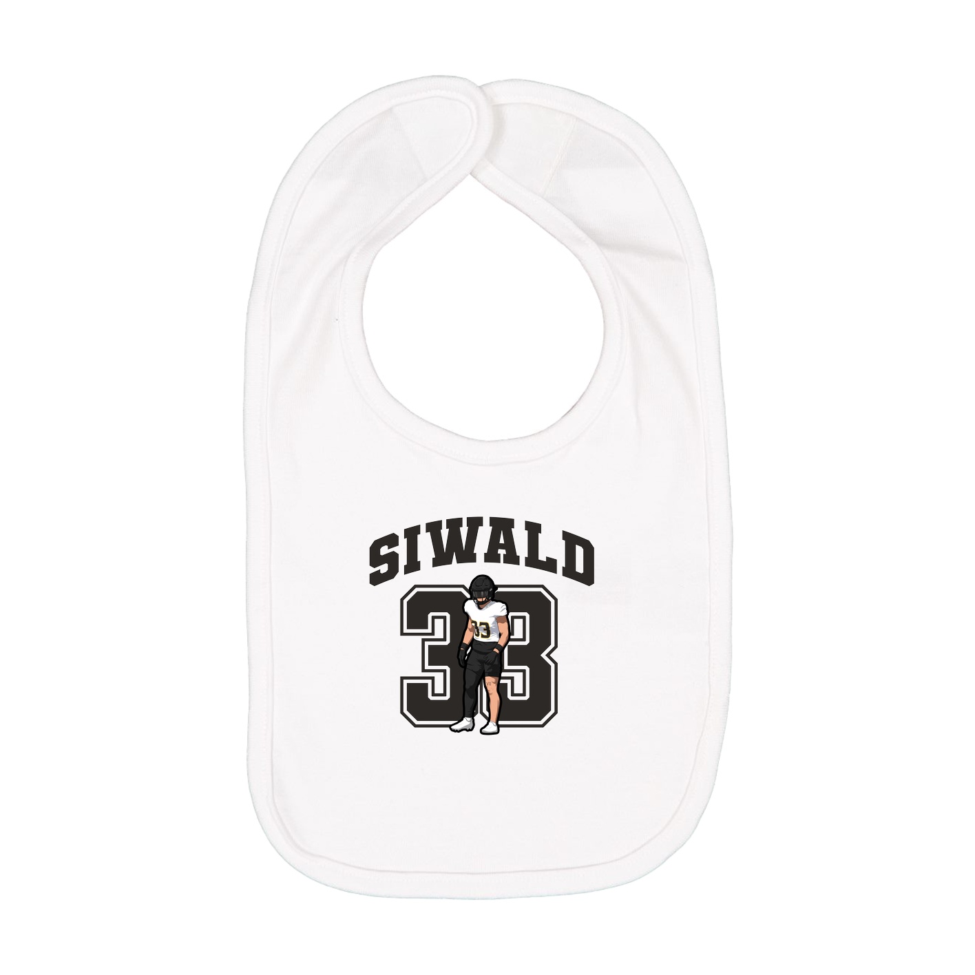 Infant Bib — Number in White