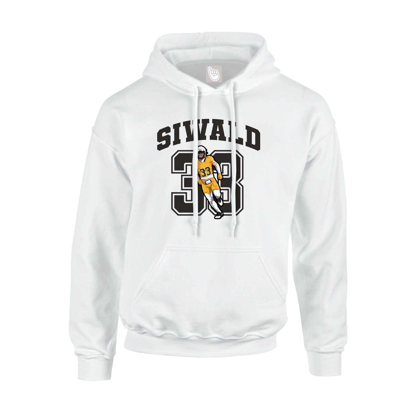 Youth Hoodie — Number in White