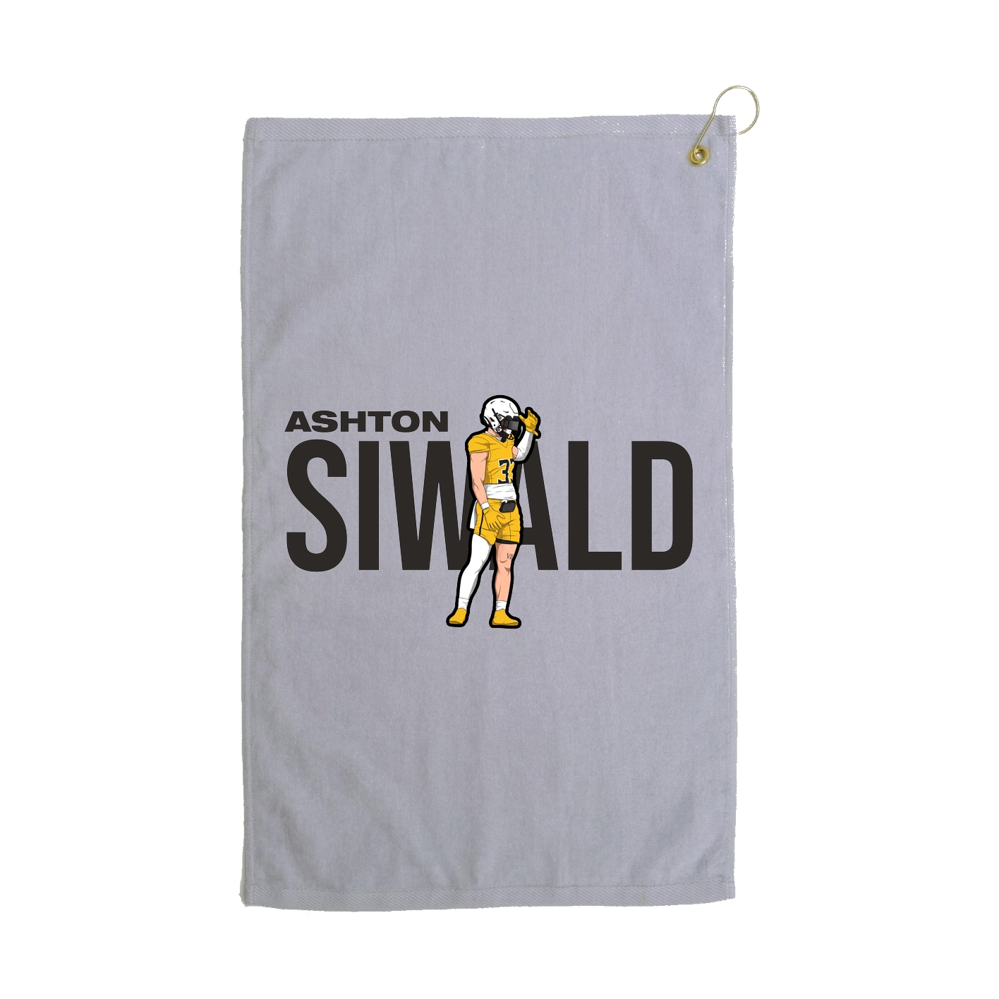 Golf Towel — Player Name in Grey