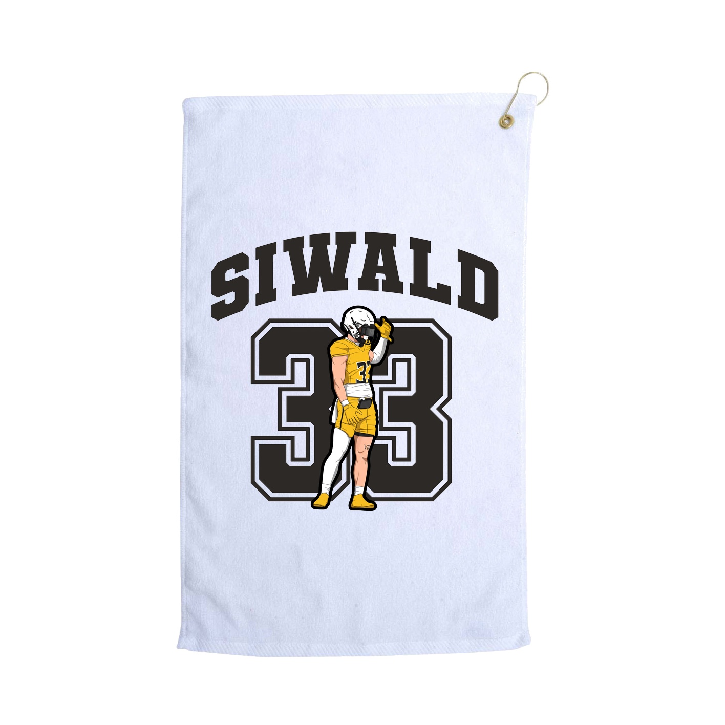 Golf Towel — Number in White