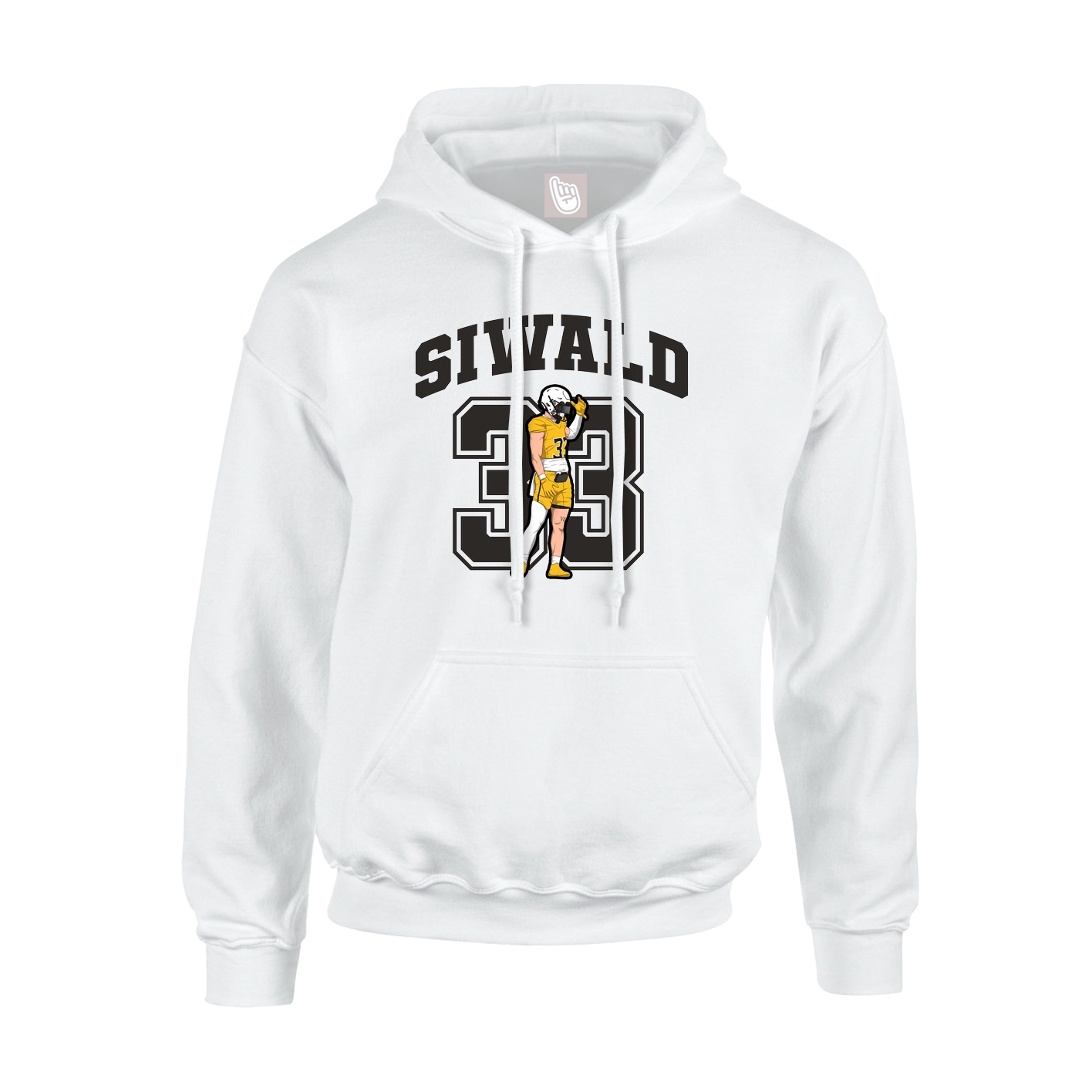 Hoodie — Number in White