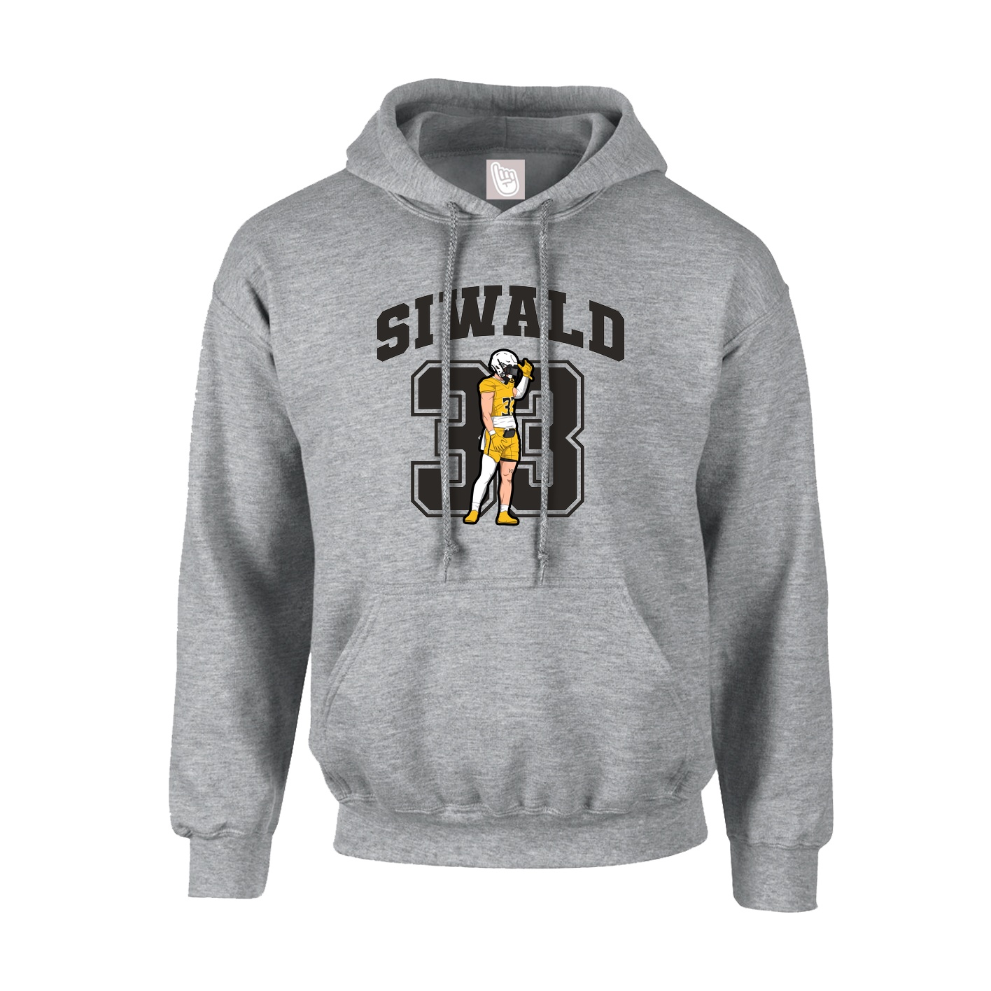 Youth Hoodie — Number in Grey