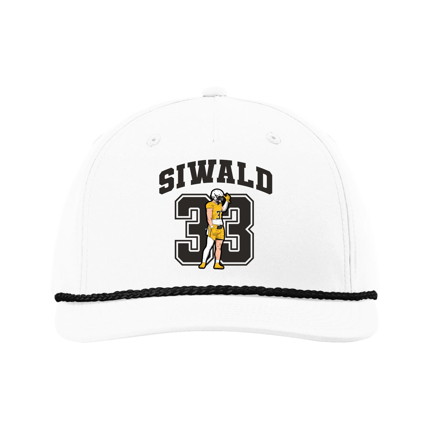 Five-Panel Classic Rope Cap — Number in White