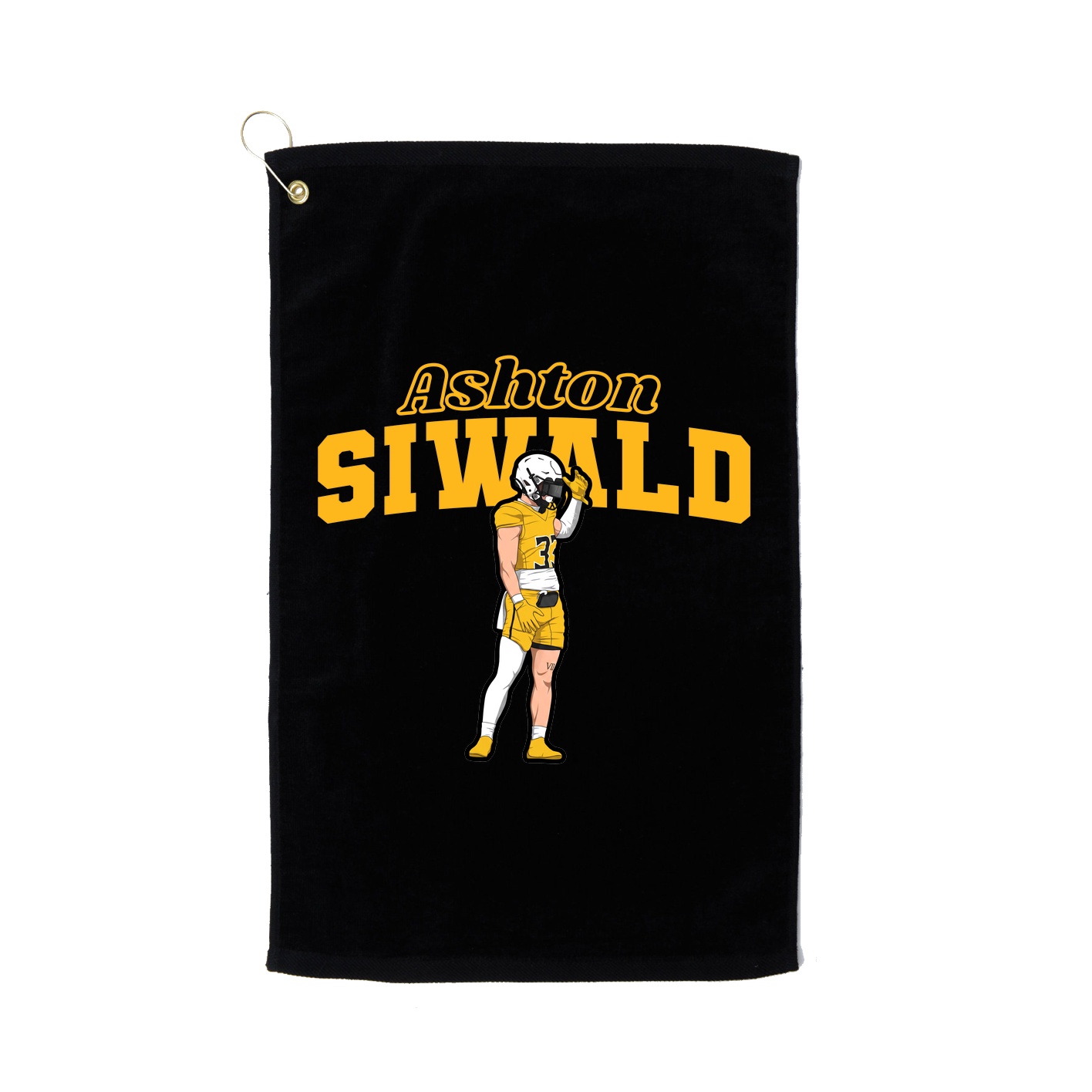 Golf Towel — Name Arch in Black
