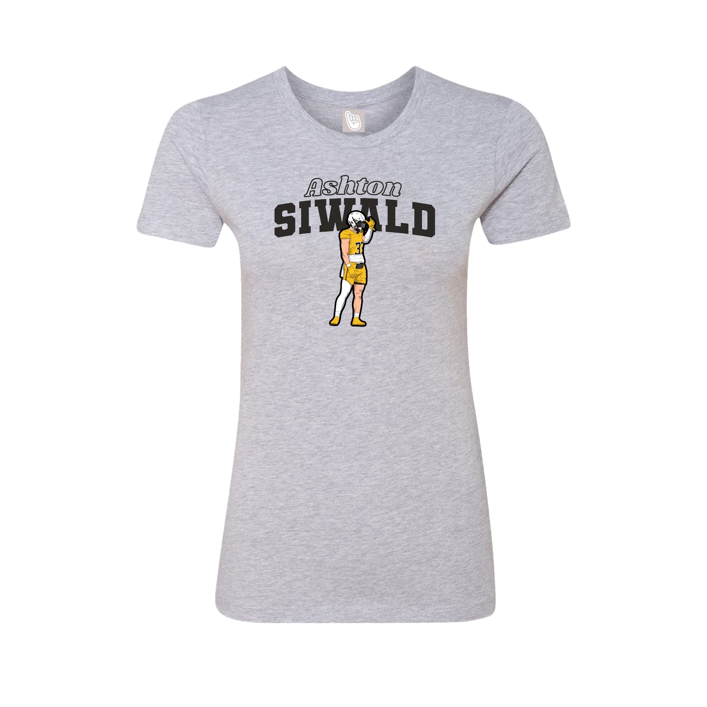 Fitted Women's Tee — Name Arch in Grey
