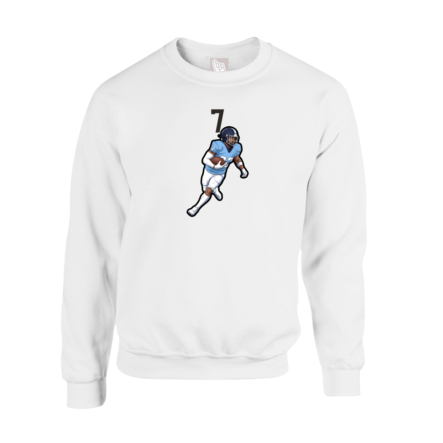 Fleece Crew — Number Top in White