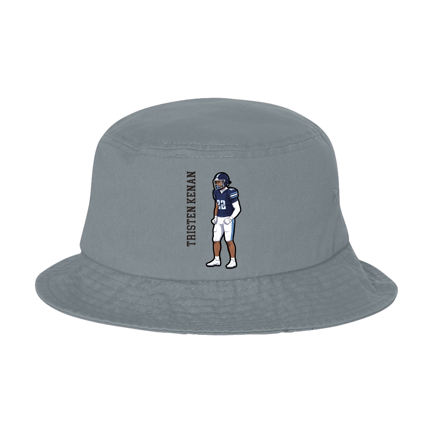 Bucket Cap — Name Vertical in Grey