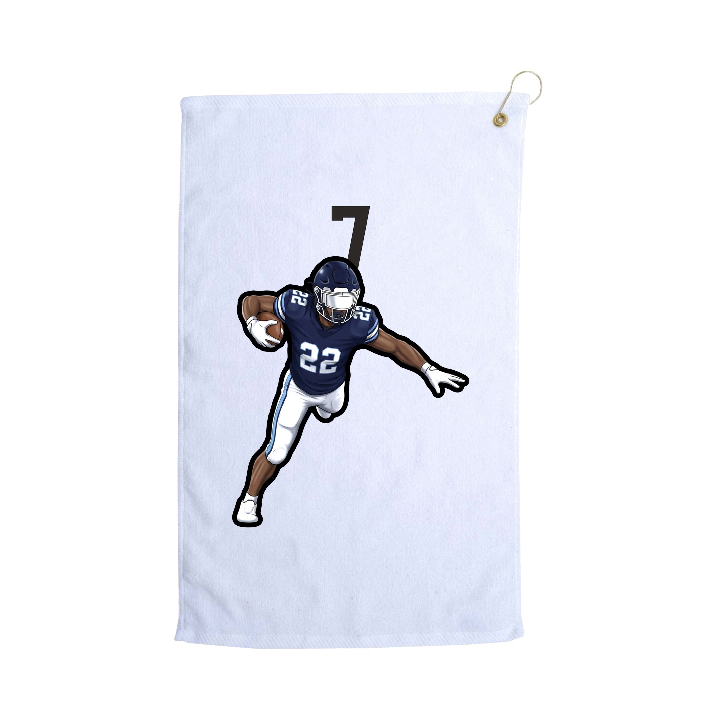 Golf Towel — Number Top in White