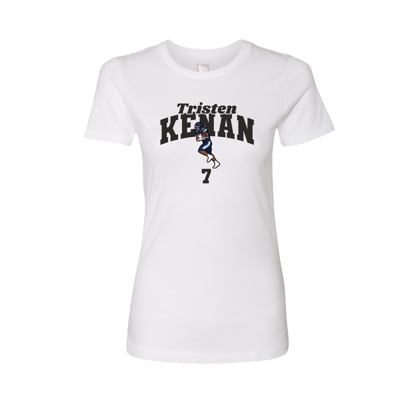Fitted Women's Tee — Signature Arch in White