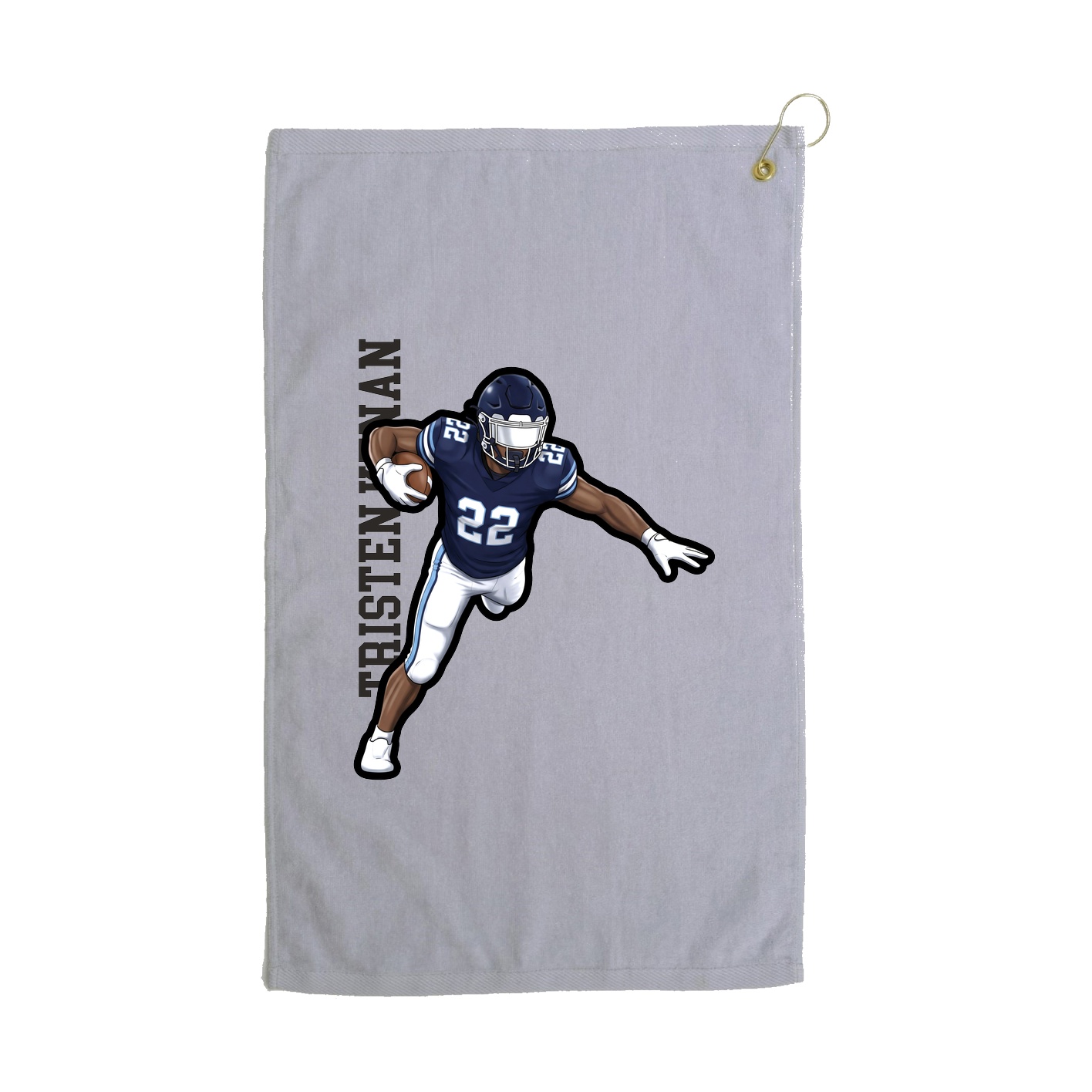 Golf Towel — Name Vertical in Grey