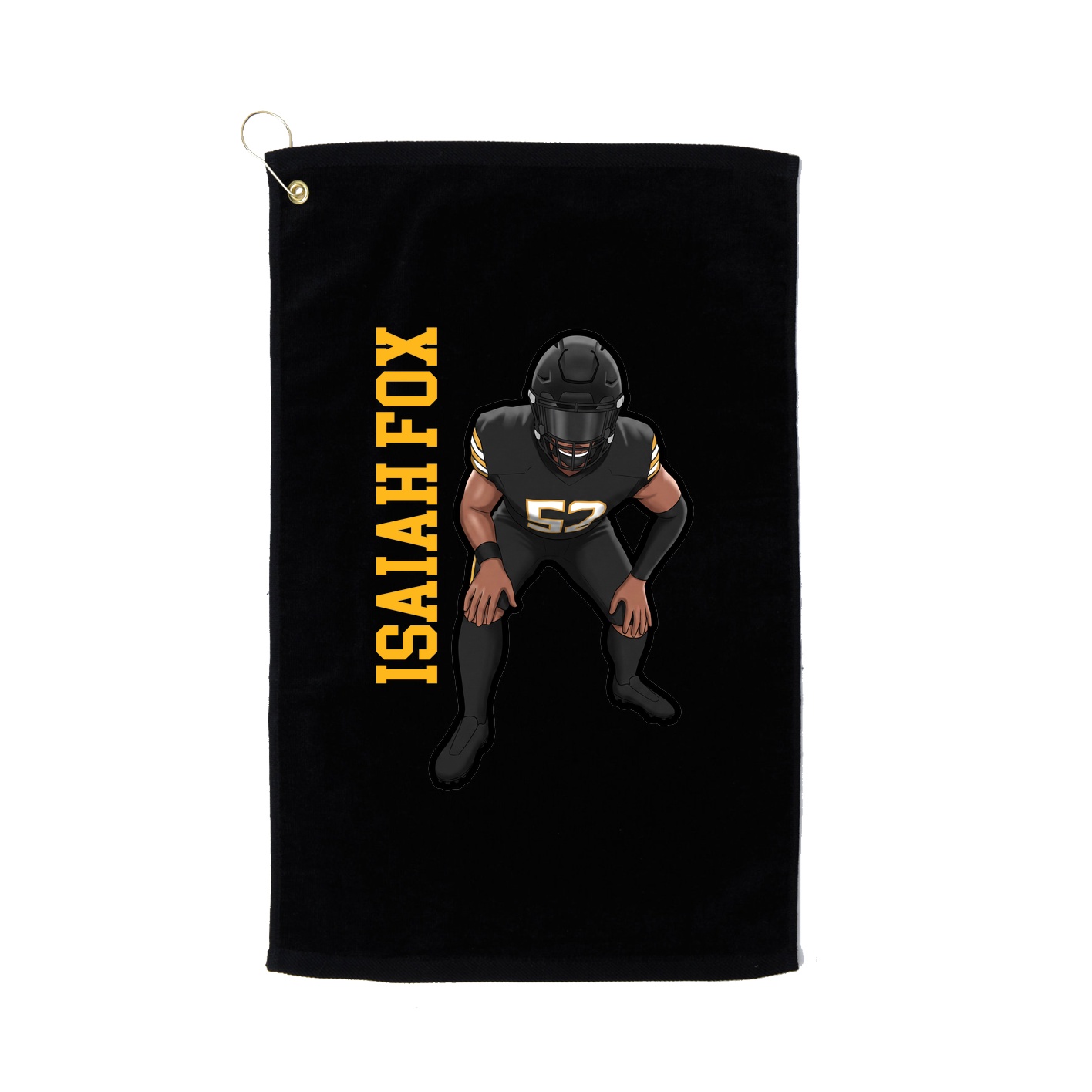 Golf Towel — Name Vertical in Black