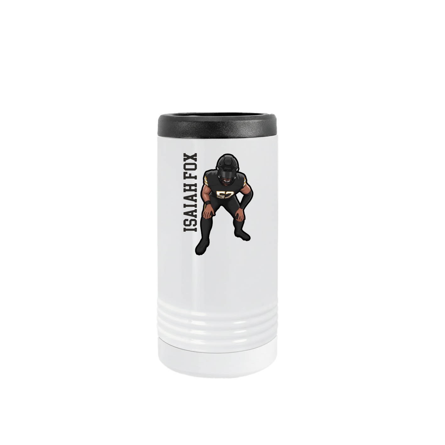 Slim Beverage Holder — Name Vertical in White