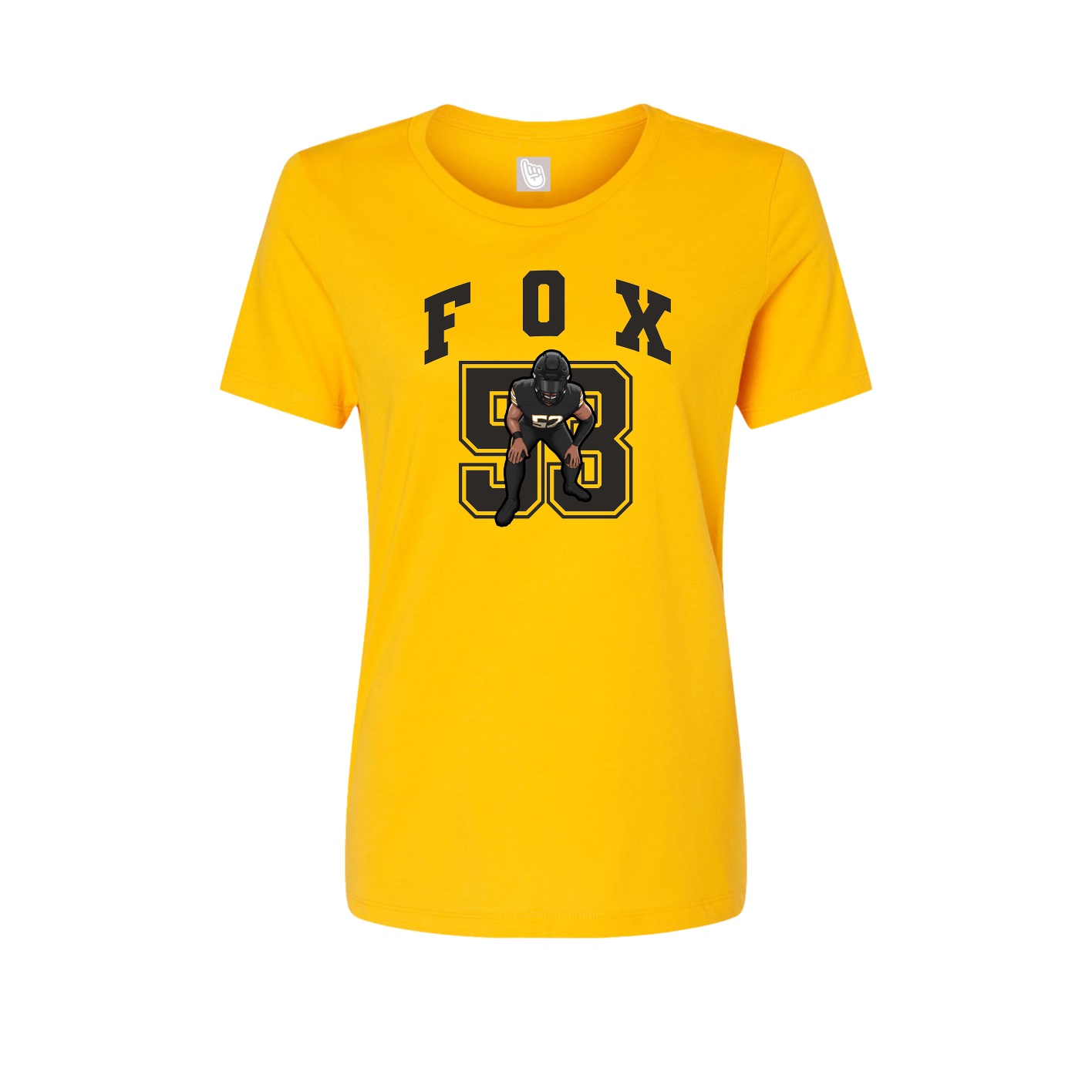 Fitted Women's Tee — Number in Gold