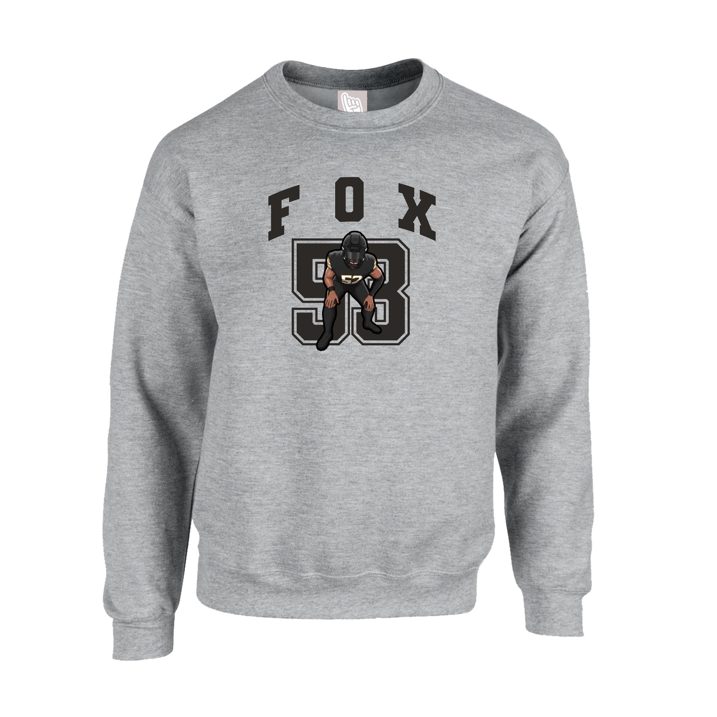 Fleece Crew — Number in Grey