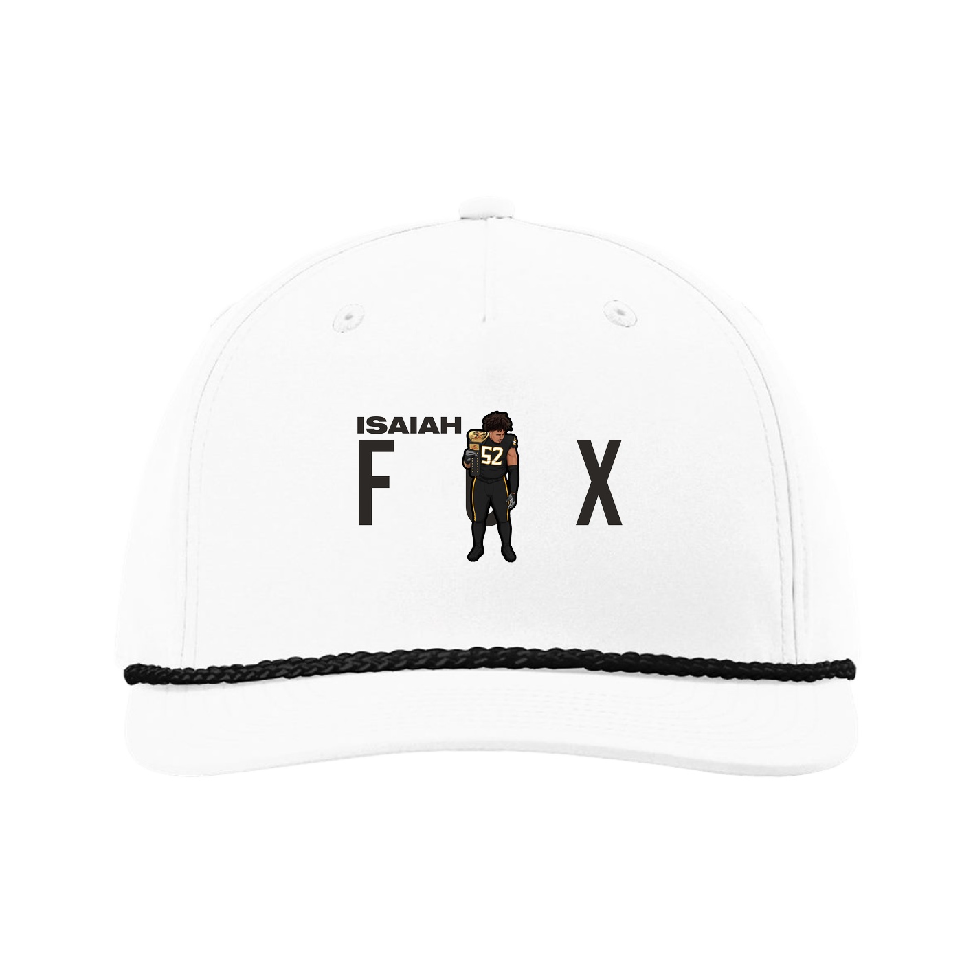 Five-Panel Classic Rope Cap — Player Name in White