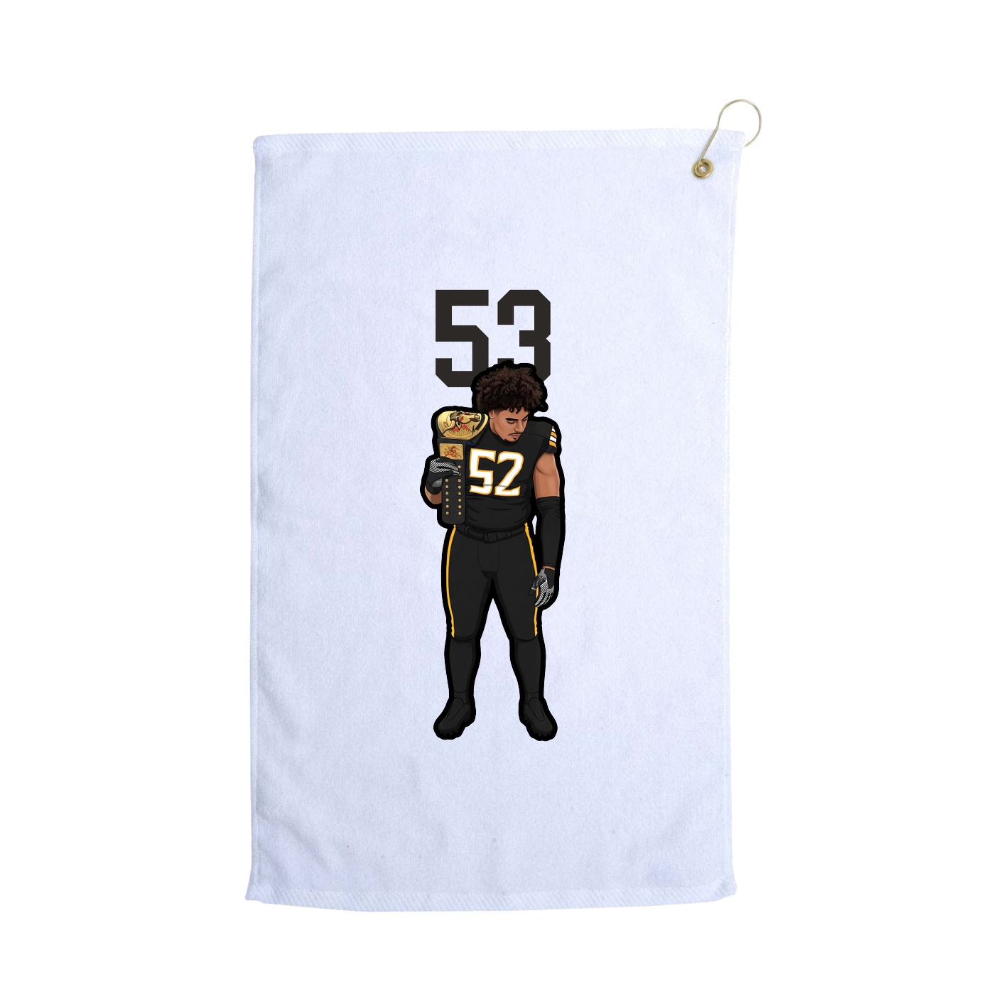 Golf Towel — Number Top in White