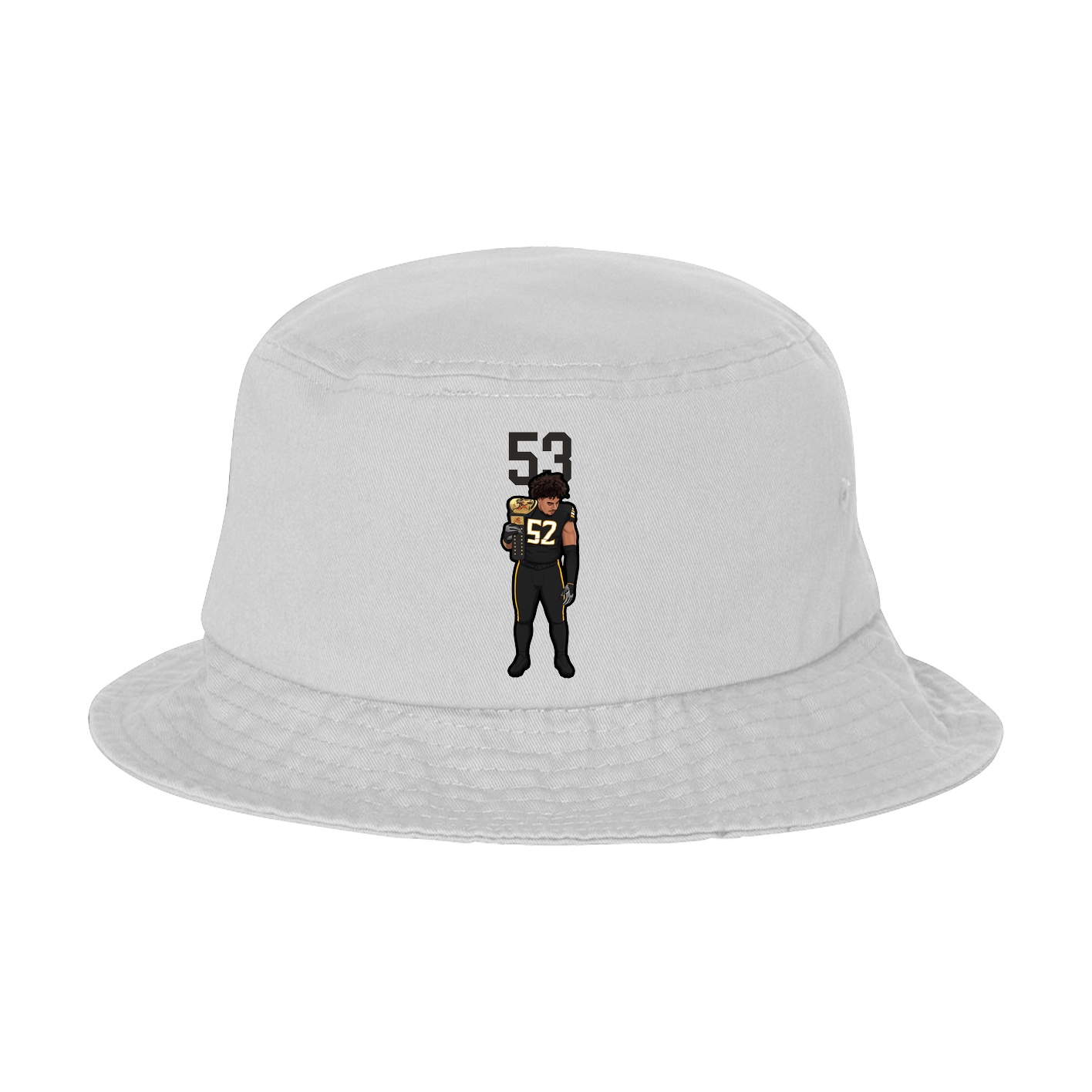 Bucket Cap — Number Top in White