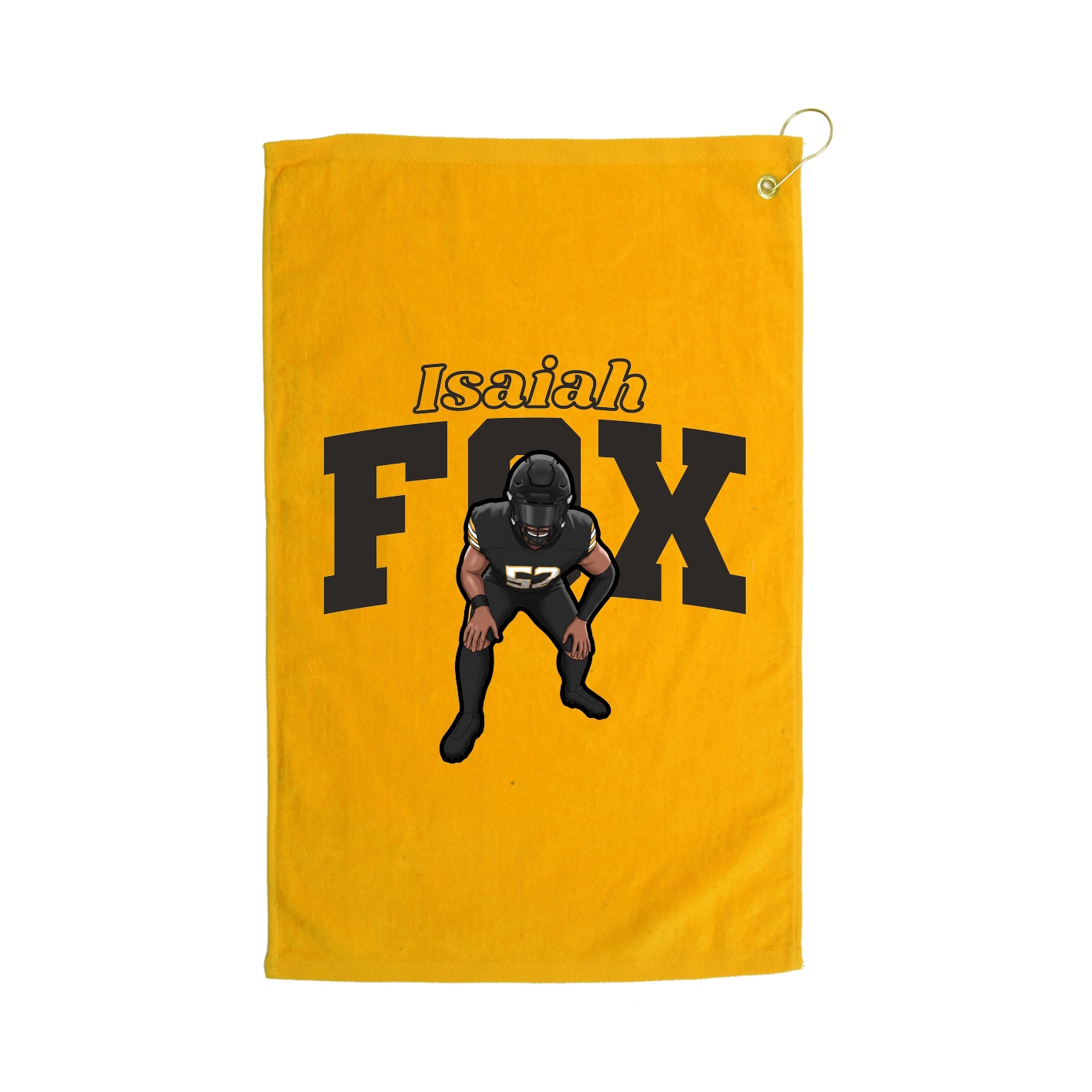 Golf Towel — Name Arch in Gold