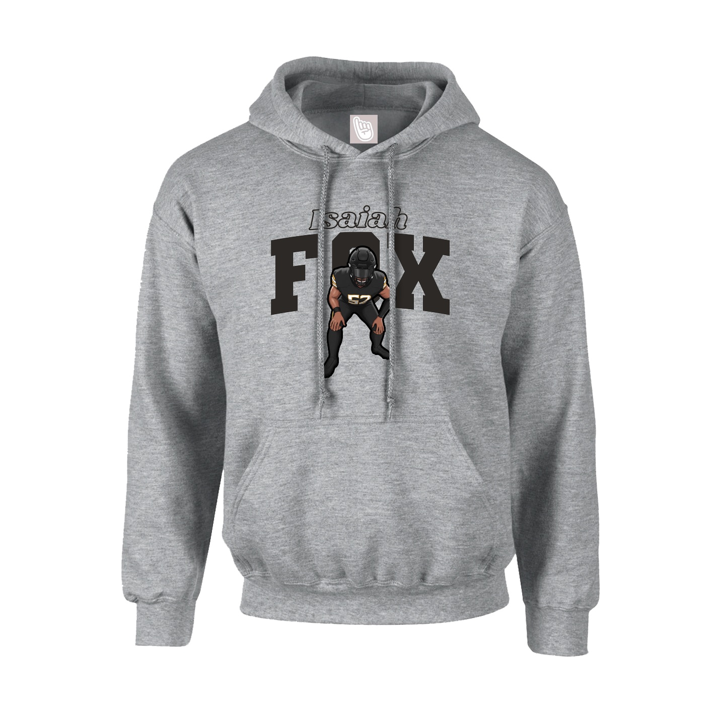 Hoodie — Name Arch in Grey