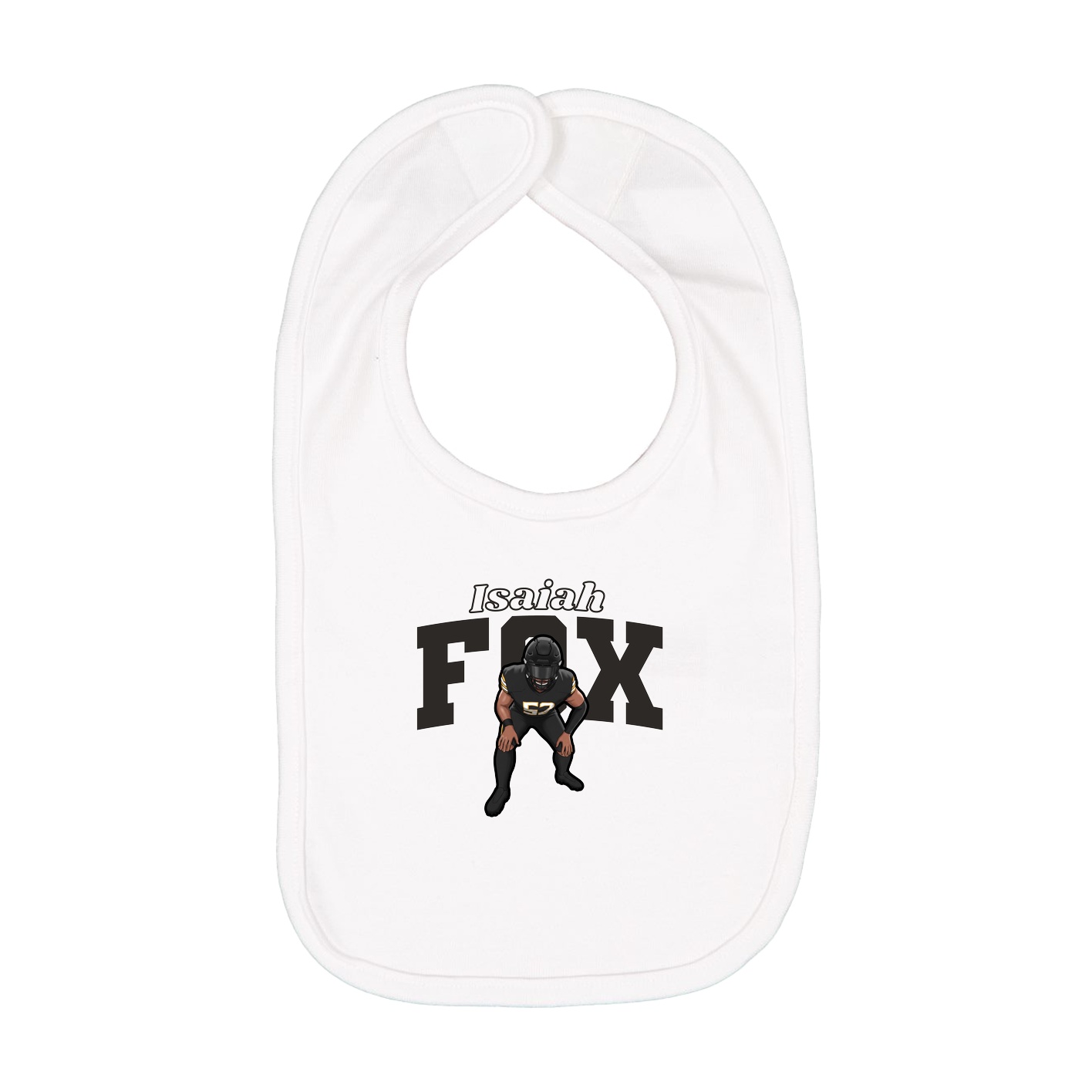 Infant Bib — Name Arch in White