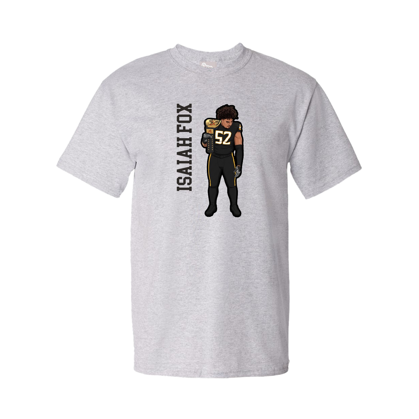 Tee — Name Vertical in Grey