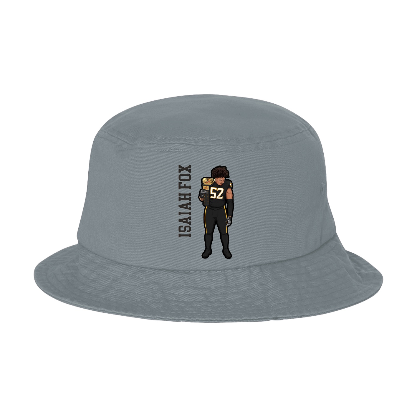 Bucket Cap — Name Vertical in Grey