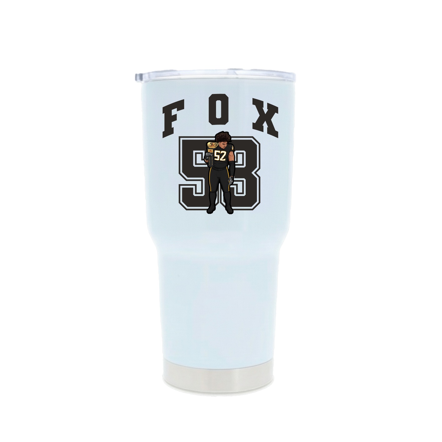 30oz Stainless Steel Tumbler — Number in White