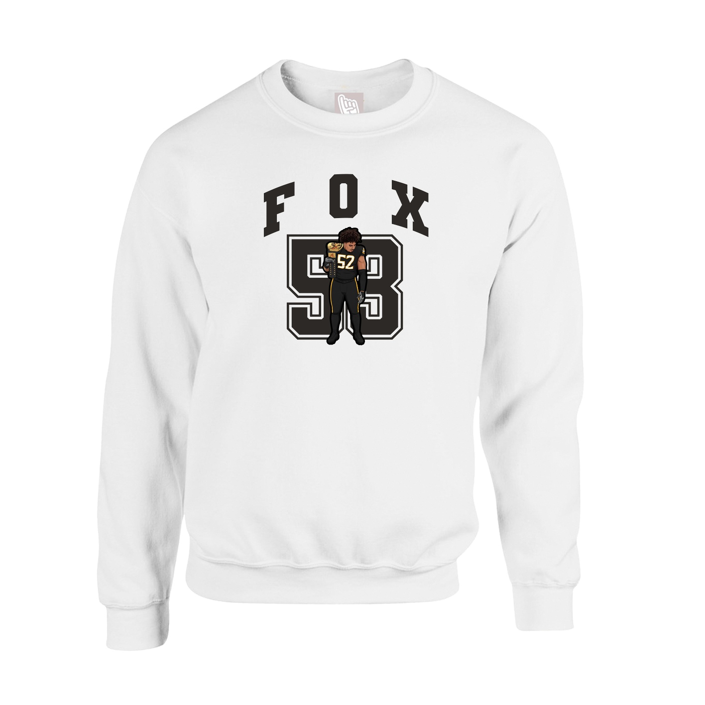 Fleece Crew — Number in White