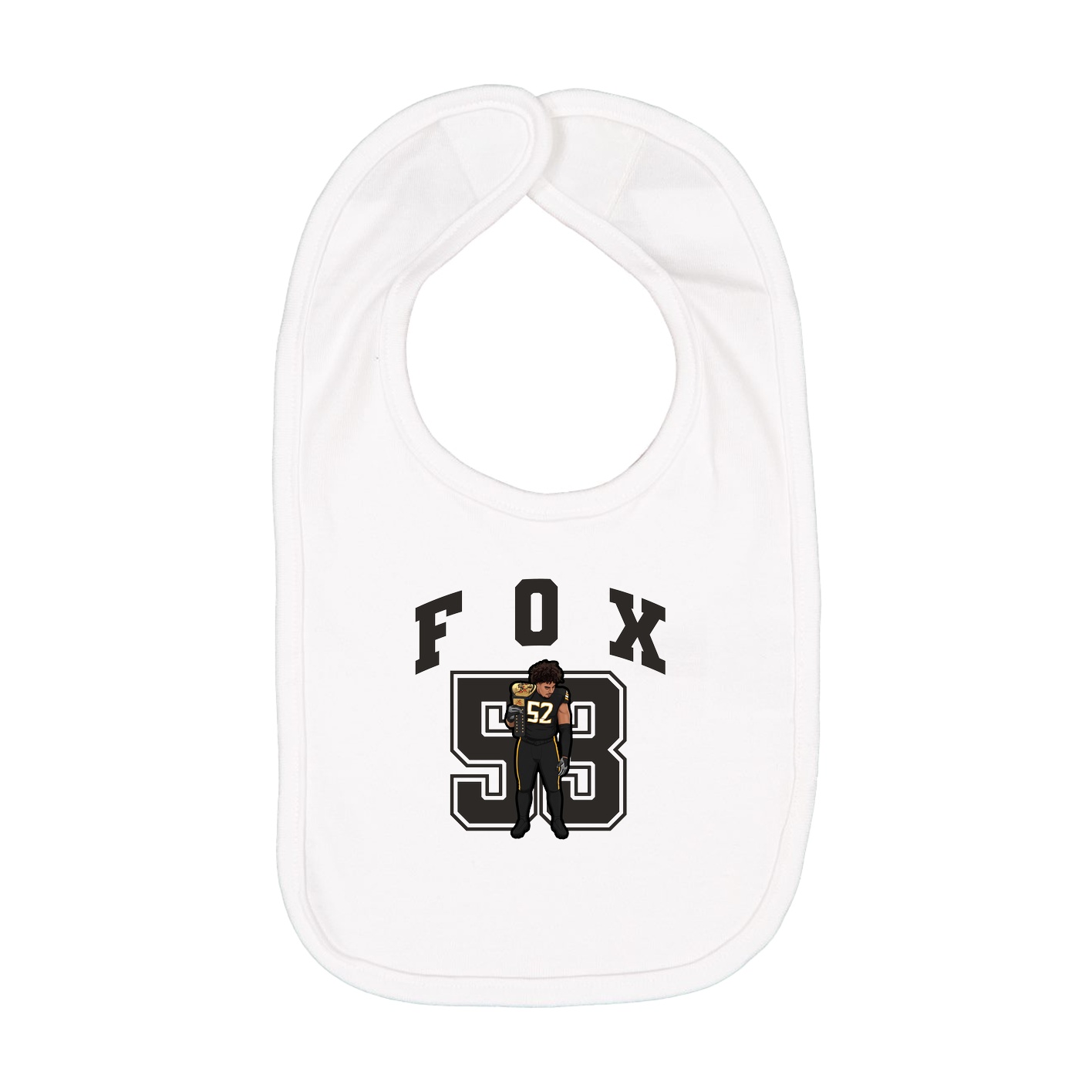Infant Bib — Number in White