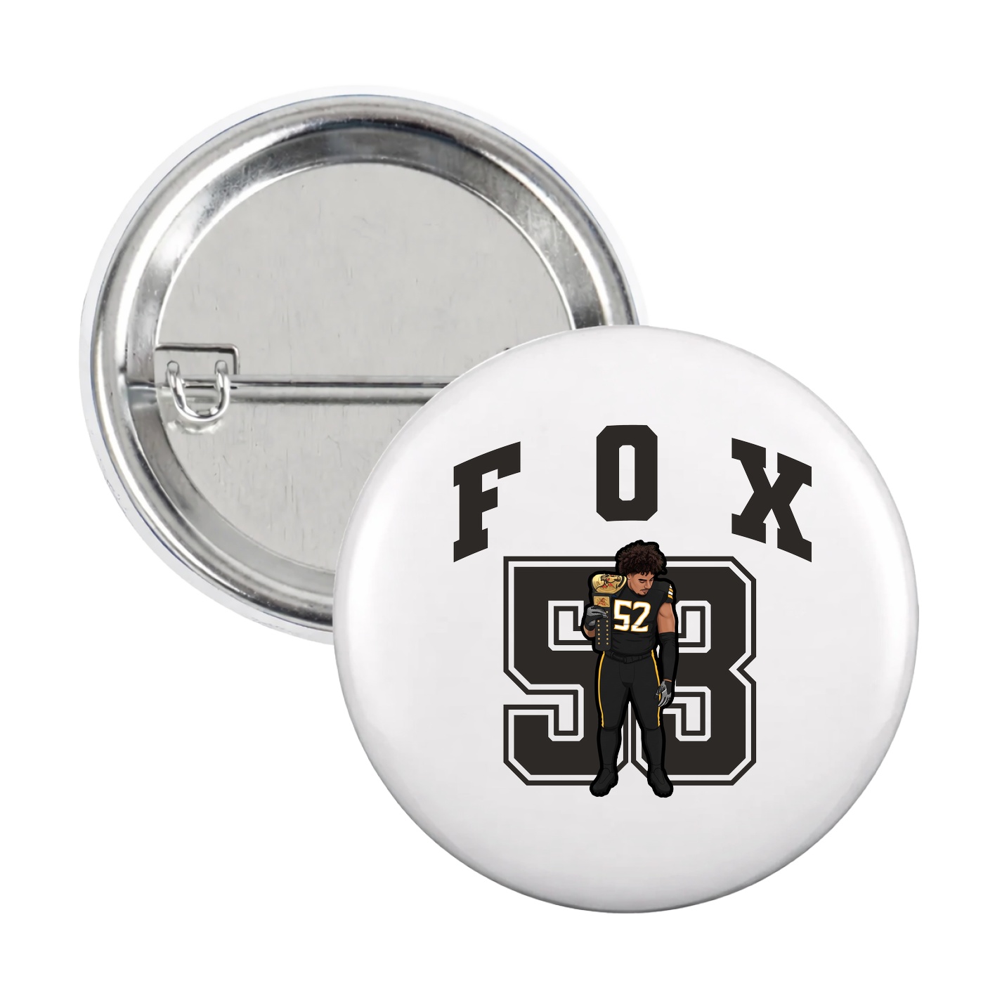Game Day Button — Number in White