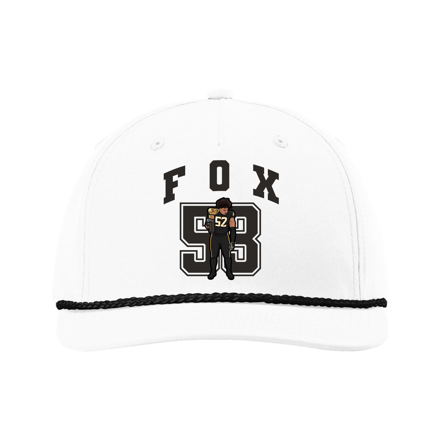 Five-Panel Classic Rope Cap — Number in White