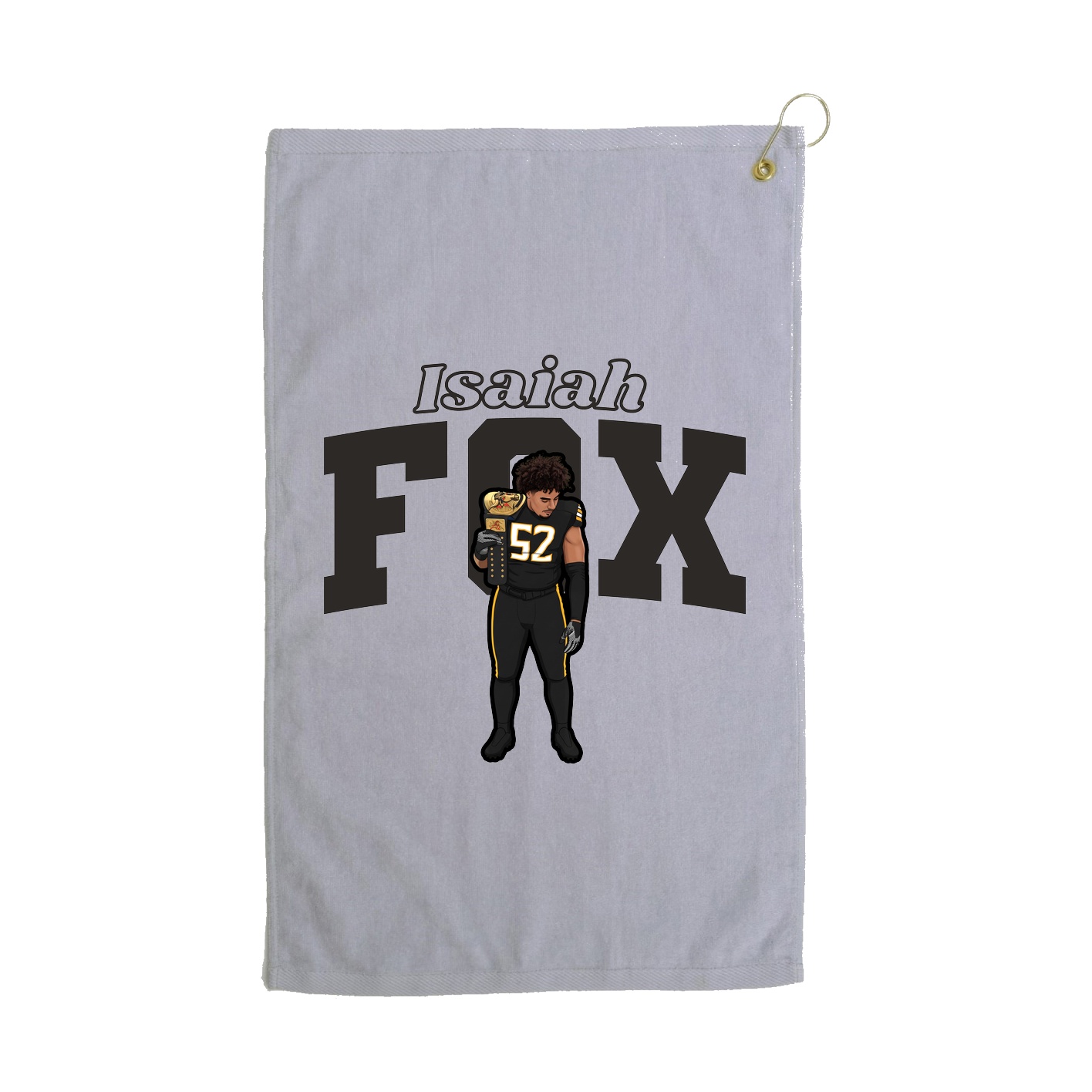 Golf Towel — Name Arch in Grey