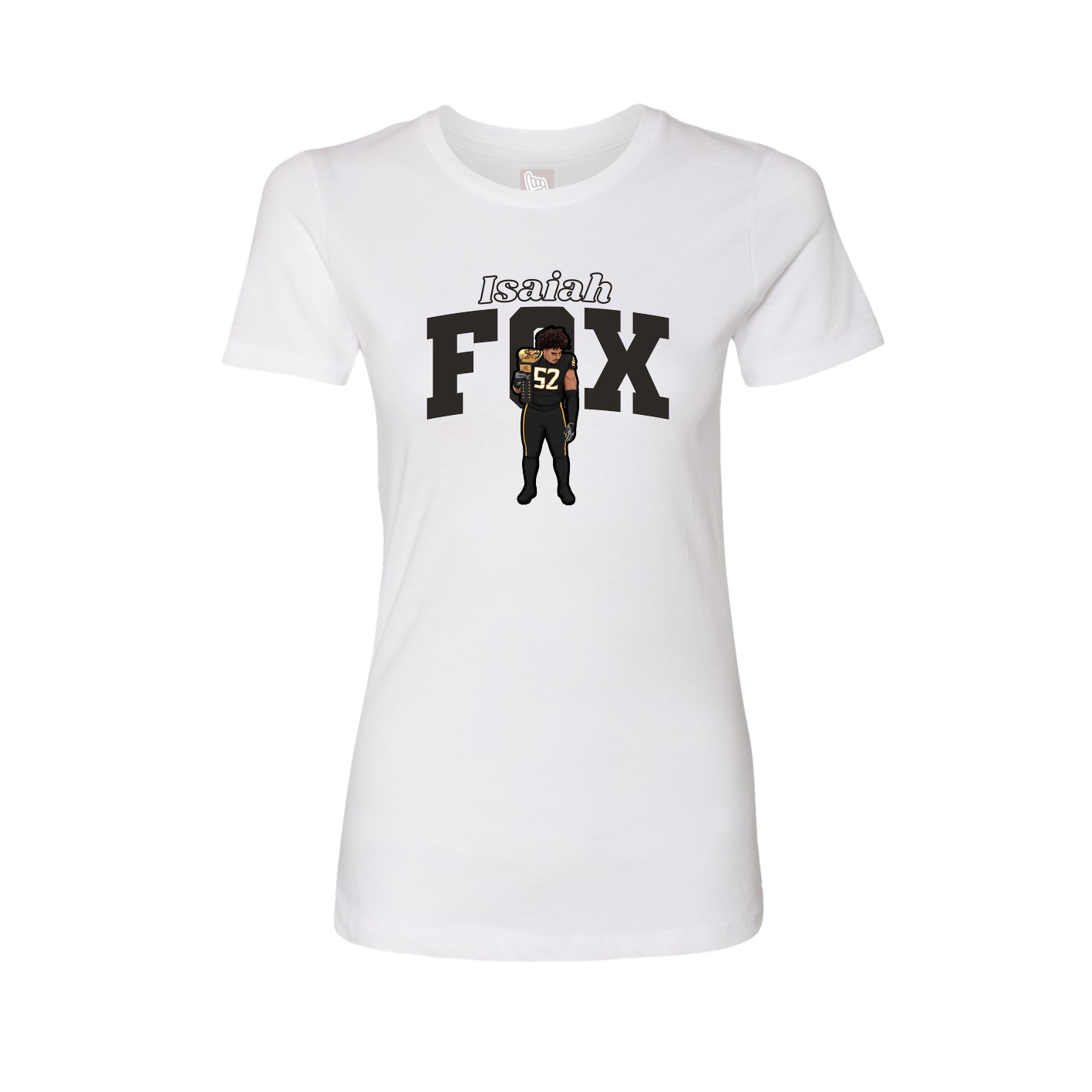 Fitted Women's Tee — Name Arch in White