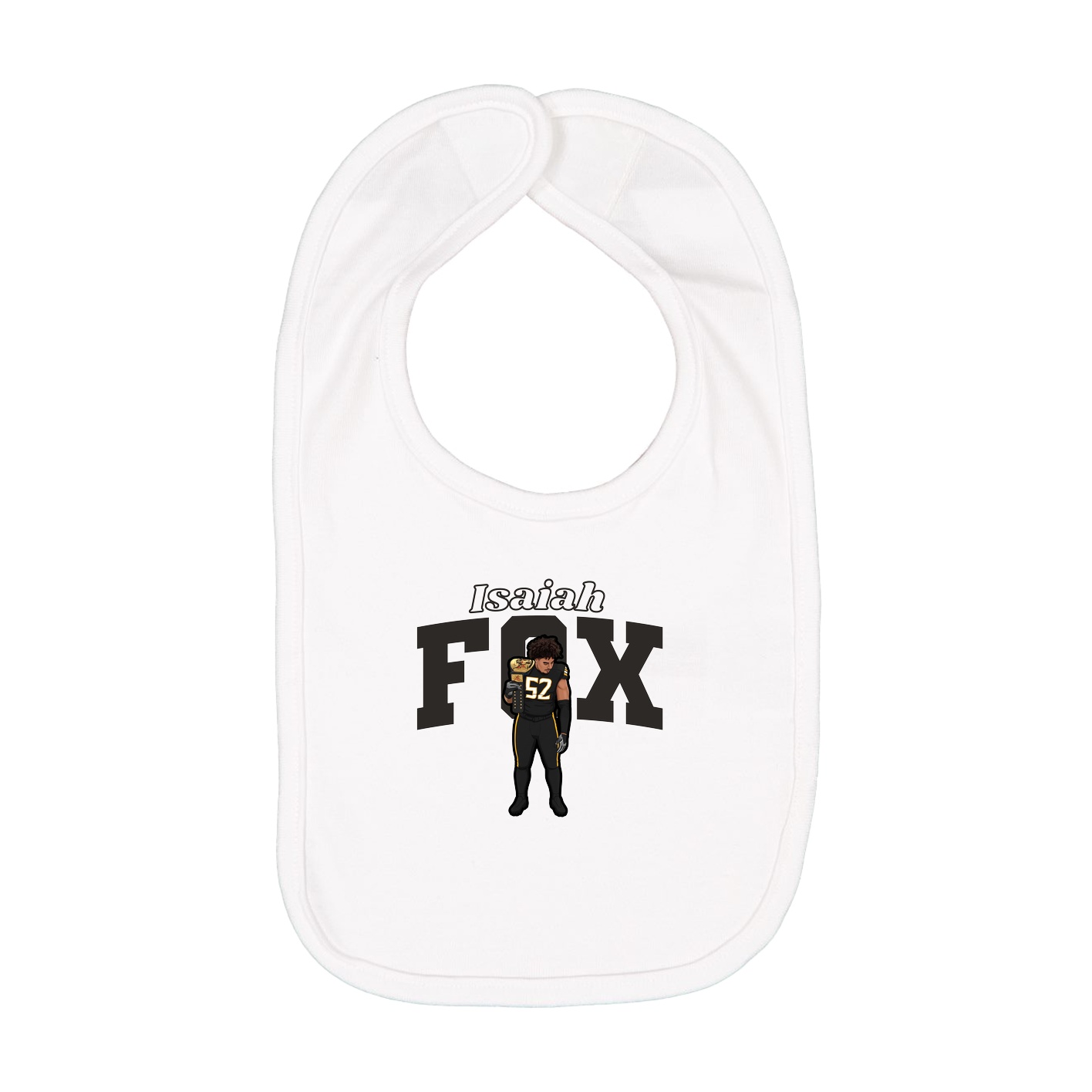 Infant Bib — Name Arch in White