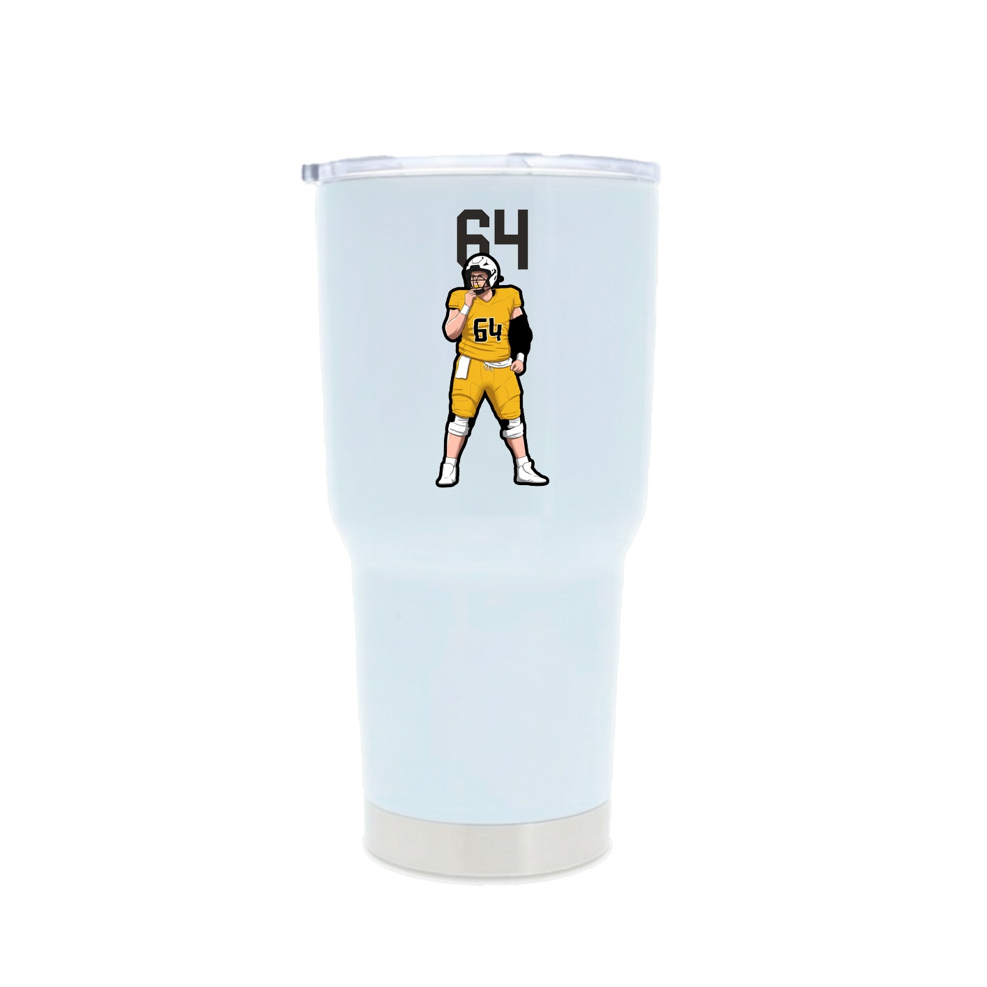 30oz Stainless Steel Tumbler — Number Top in White