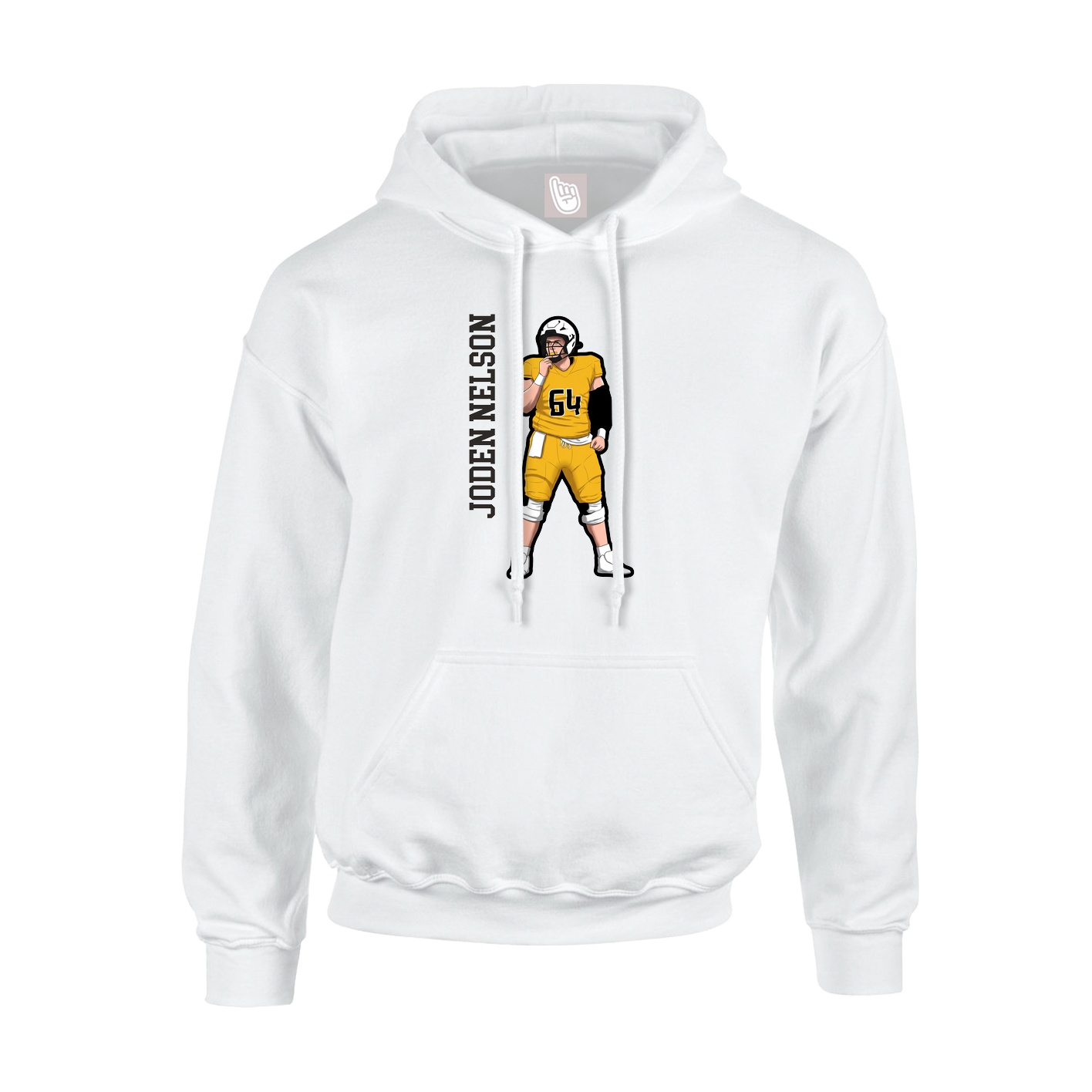 Hoodie — Name Vertical in White