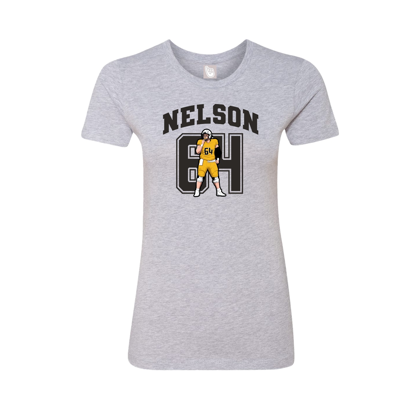 Fitted Women's Tee — Number in Grey