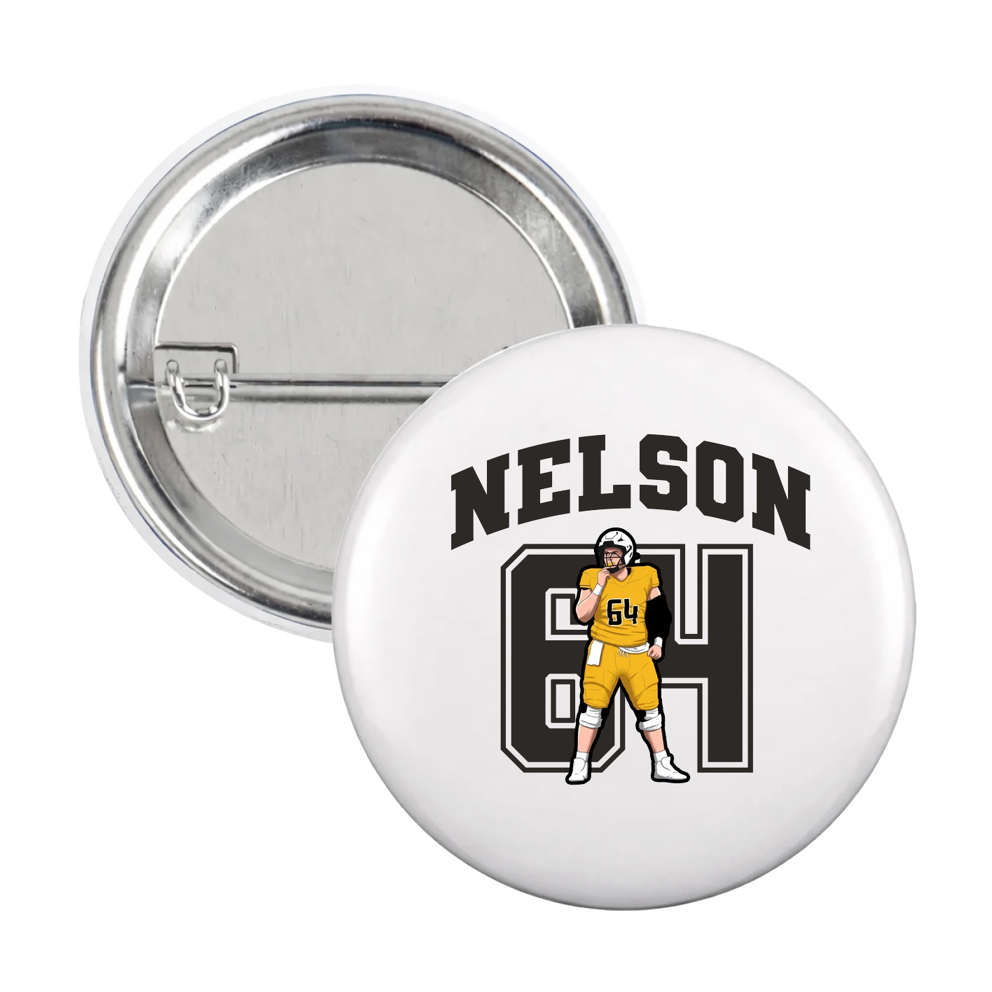 Game Day Button — Number in White