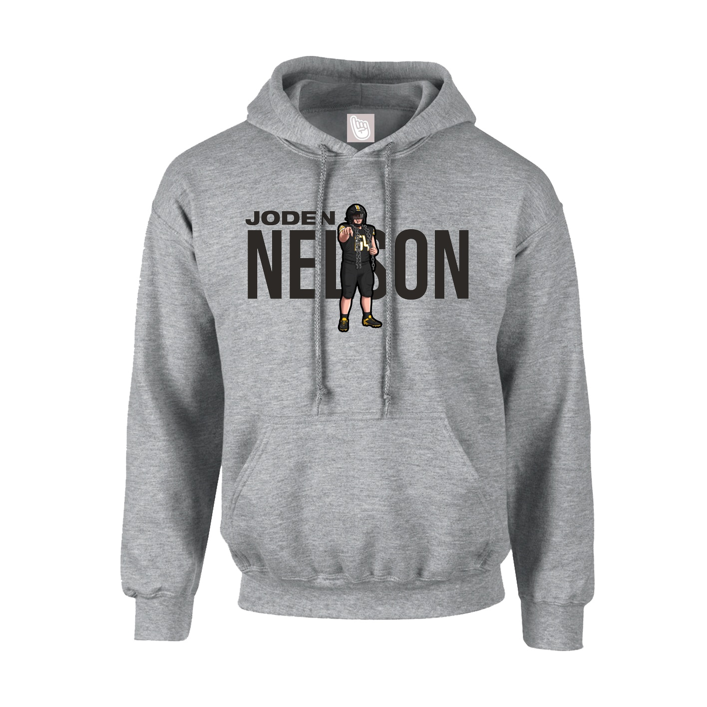 Youth Hoodie — Player Name in Grey