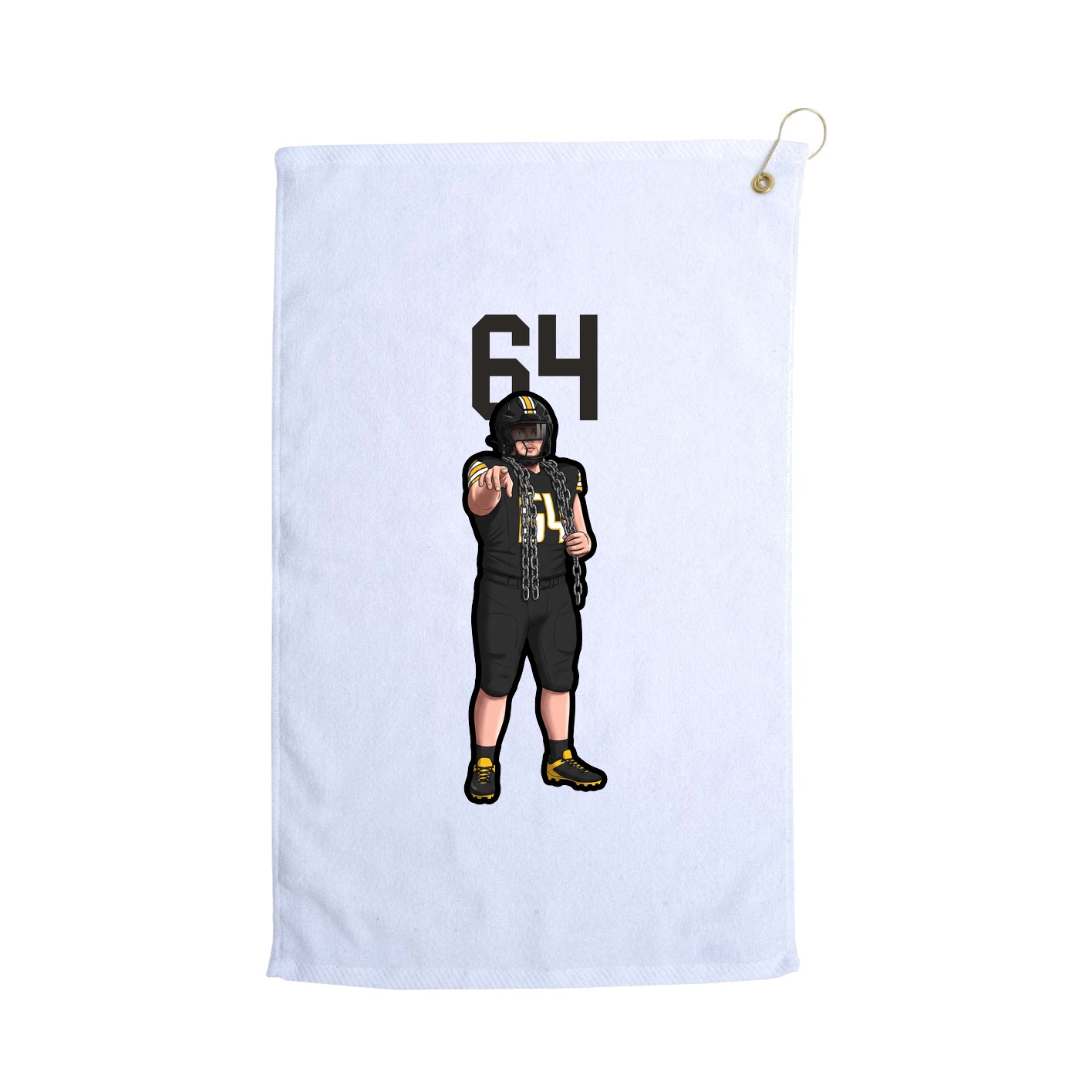 Golf Towel — Number Top in White