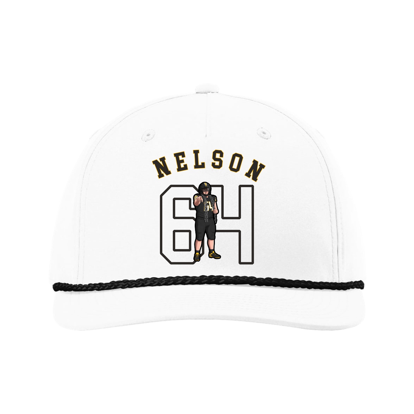 Five-Panel Classic Rope Cap — Shirsey Arch in White