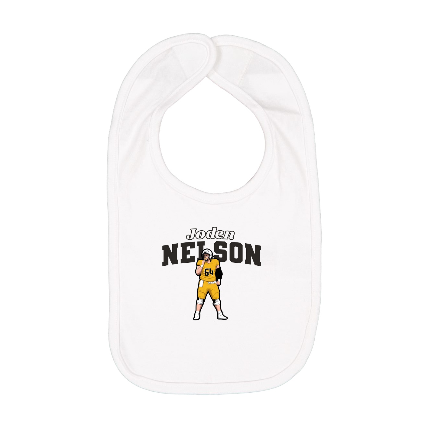 Infant Bib — Name Arch in White