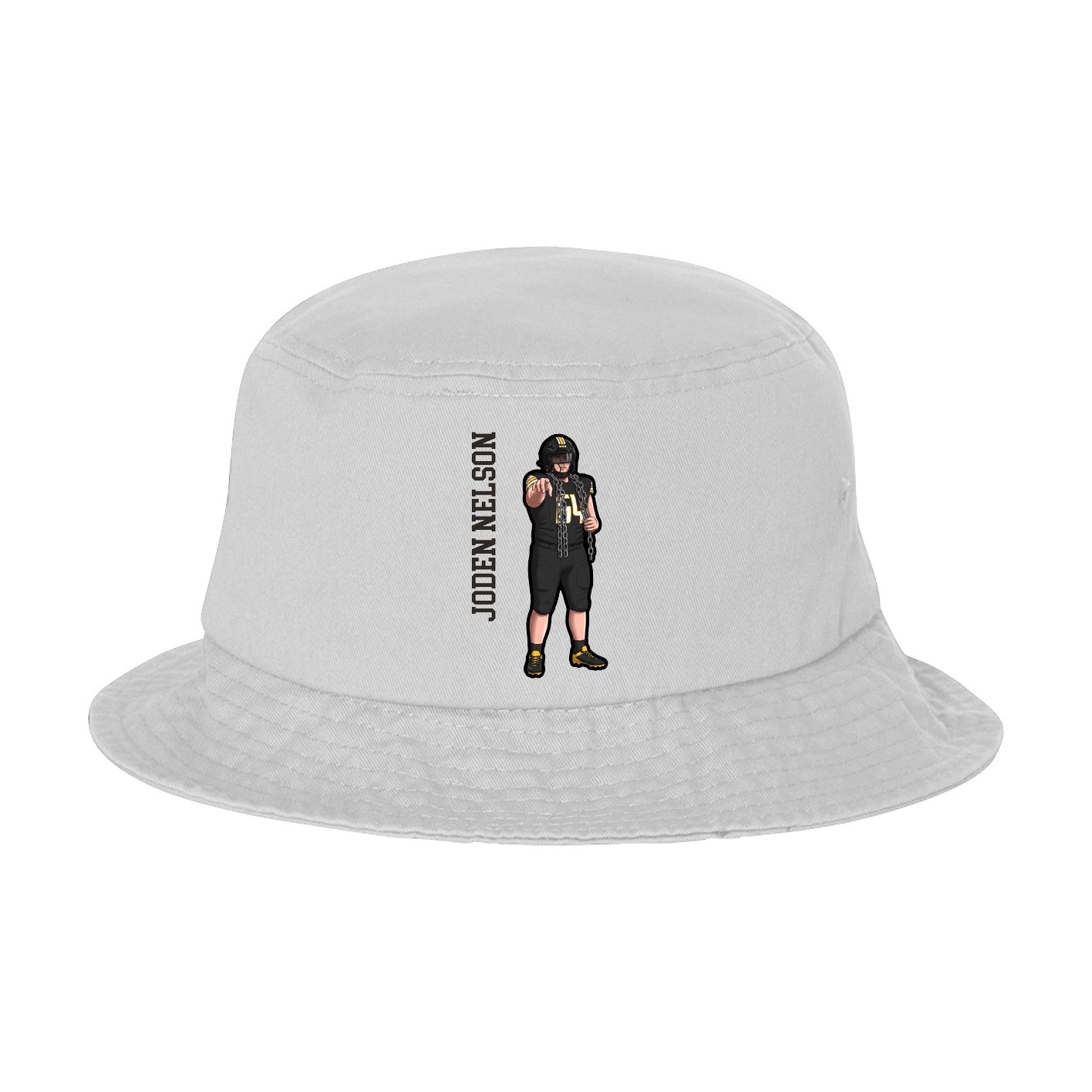 Bucket Cap — Name Vertical in White