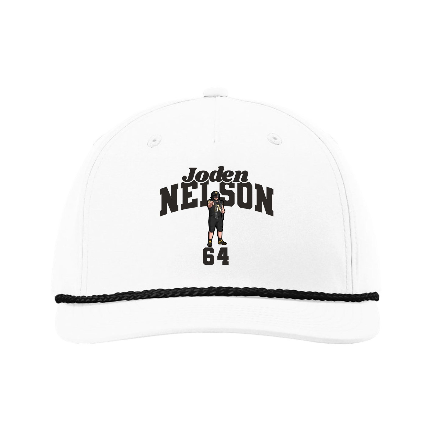 Five-Panel Classic Rope Cap — Signature Arch in White